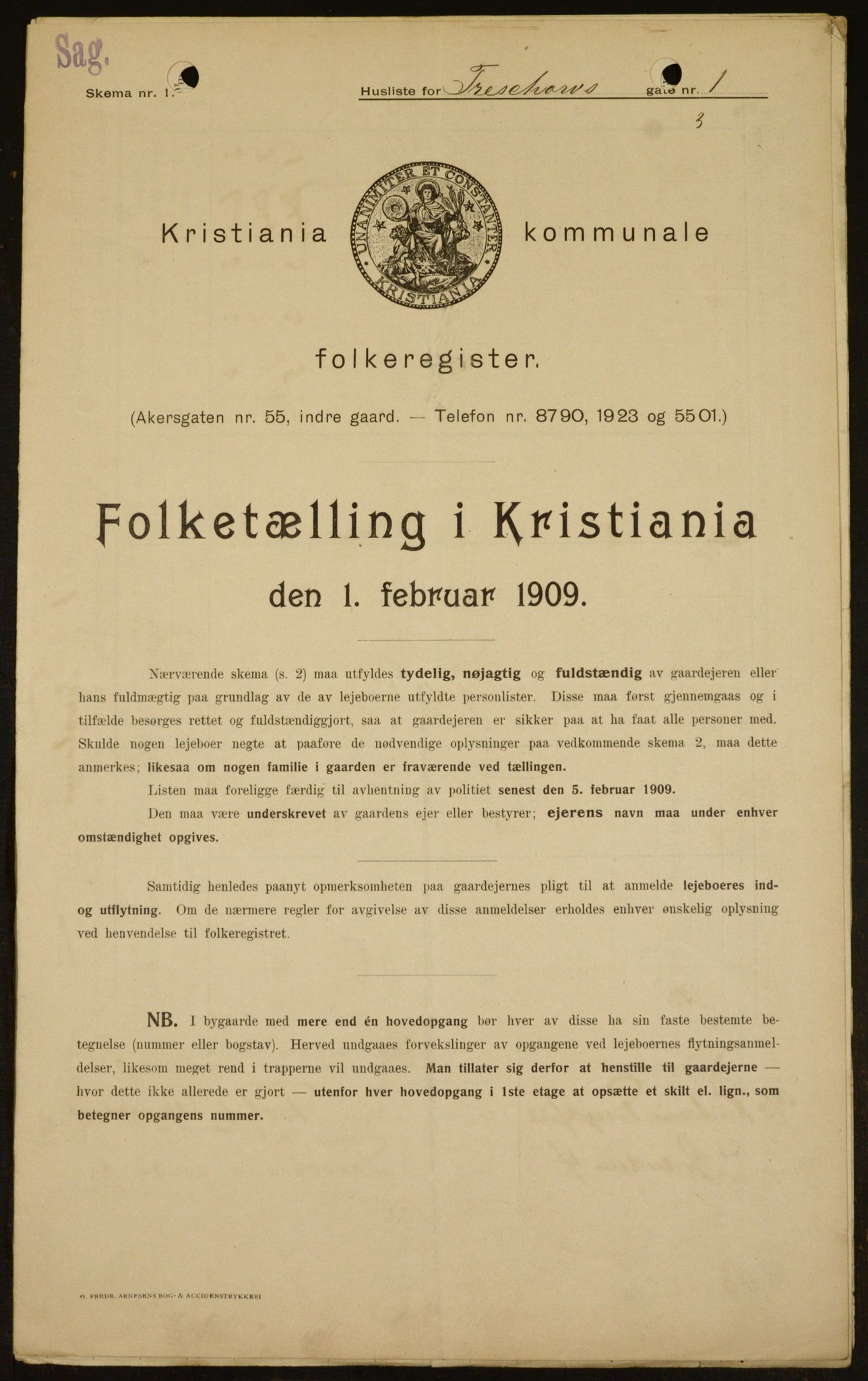 OBA, Municipal Census 1909 for Kristiania, 1909, p. 104803