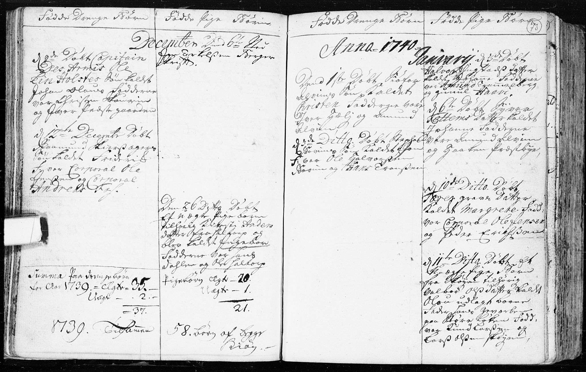 Spydeberg prestekontor Kirkebøker, AV/SAO-A-10924/F/Fa/L0002: Parish register (official) no. I 2, 1739-1780, p. 73