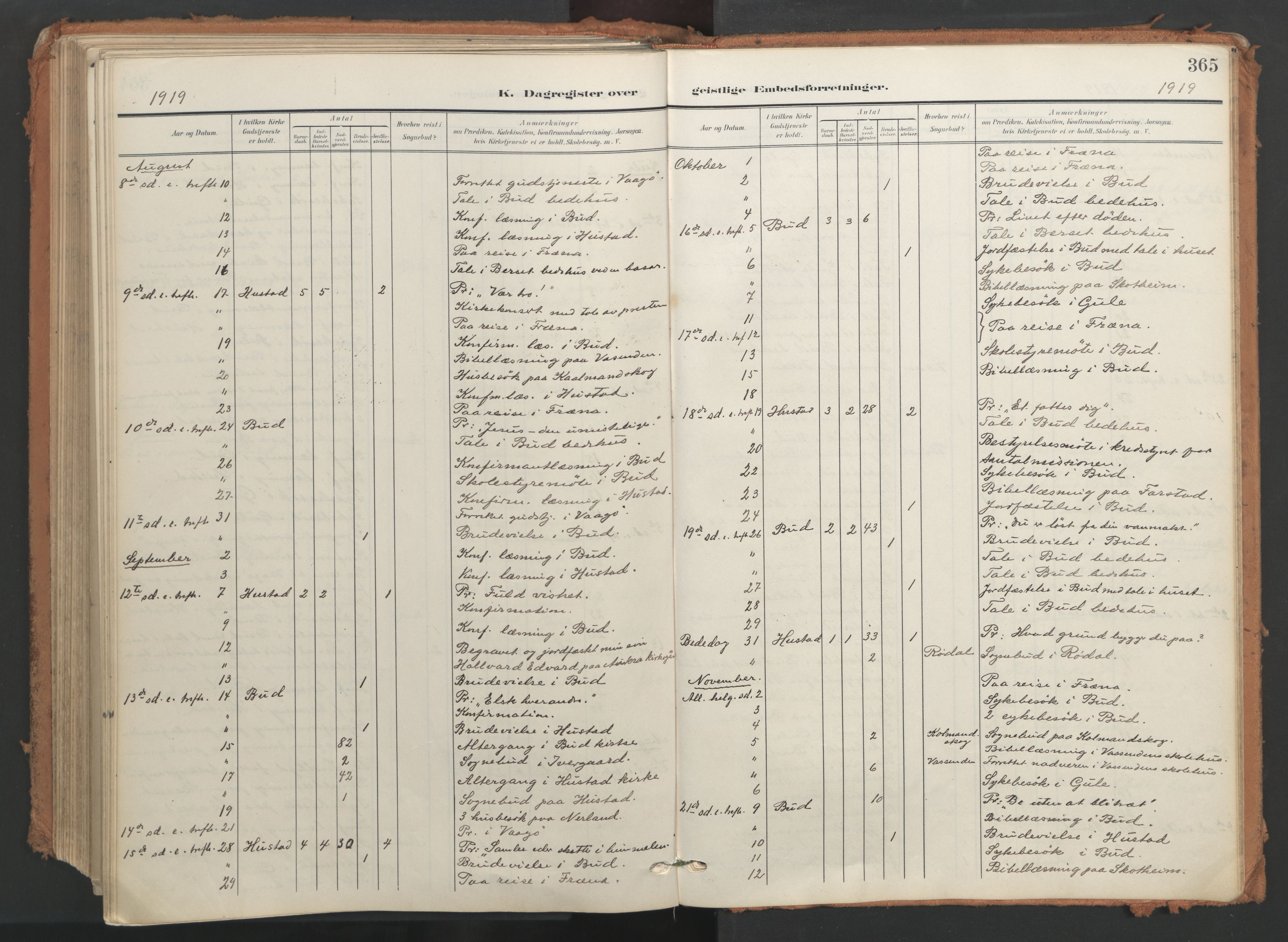 Ministerialprotokoller, klokkerbøker og fødselsregistre - Møre og Romsdal, AV/SAT-A-1454/566/L0771: Parish register (official) no. 566A10, 1904-1929, p. 365