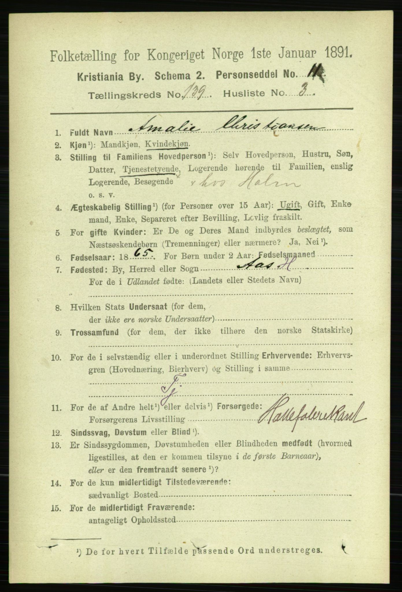 RA, 1891 census for 0301 Kristiania, 1891, p. 77134