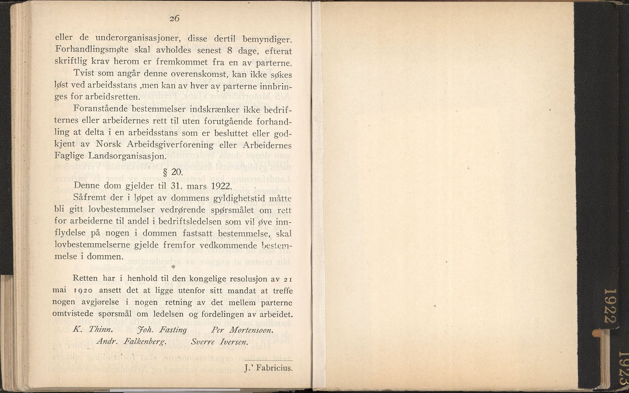 Norsk jern- og metallarbeiderforbund, AAB/ARK-1659/O/L0001/0007: Verkstedsoverenskomsten / Verkstedsoverenskomsten, 1922