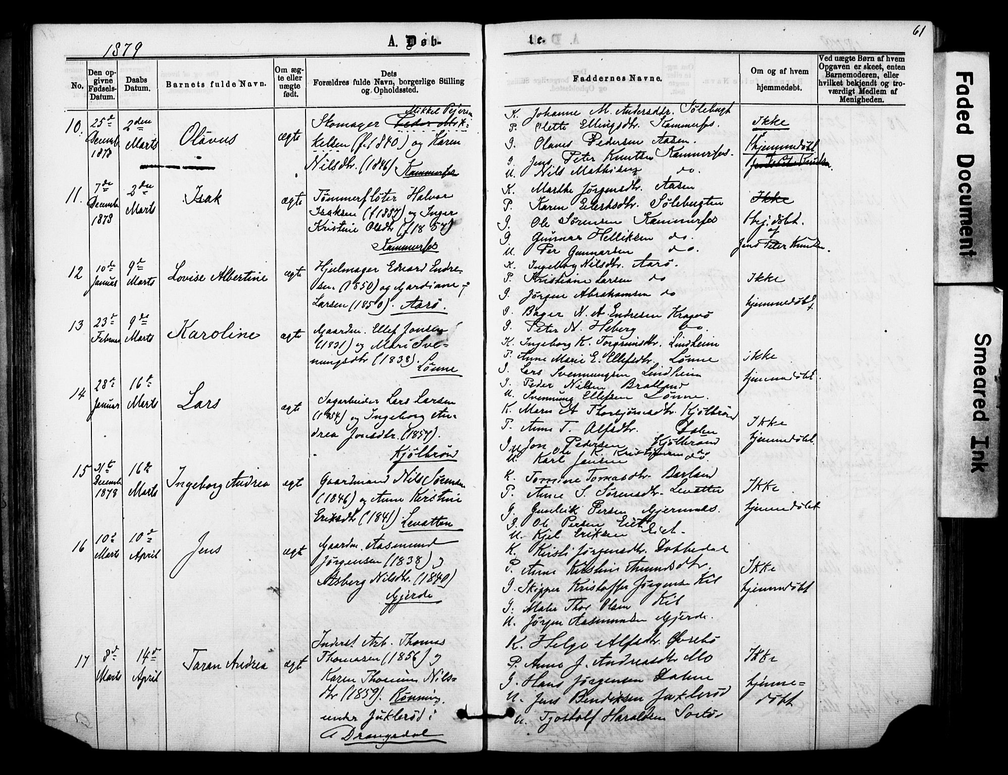 Sannidal kirkebøker, AV/SAKO-A-296/F/Fa/L0014: Parish register (official) no. 14, 1874-1883, p. 61