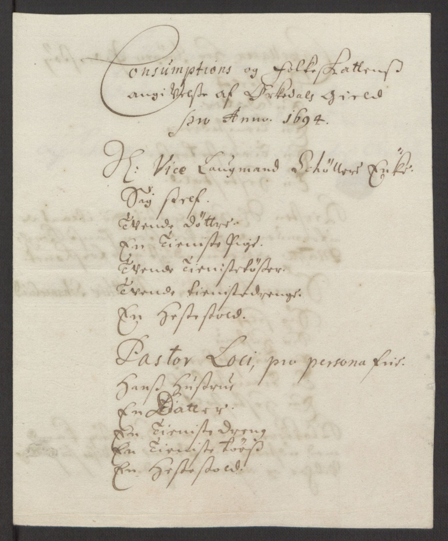 Rentekammeret inntil 1814, Reviderte regnskaper, Fogderegnskap, AV/RA-EA-4092/R60/L3944: Fogderegnskap Orkdal og Gauldal, 1694, p. 162