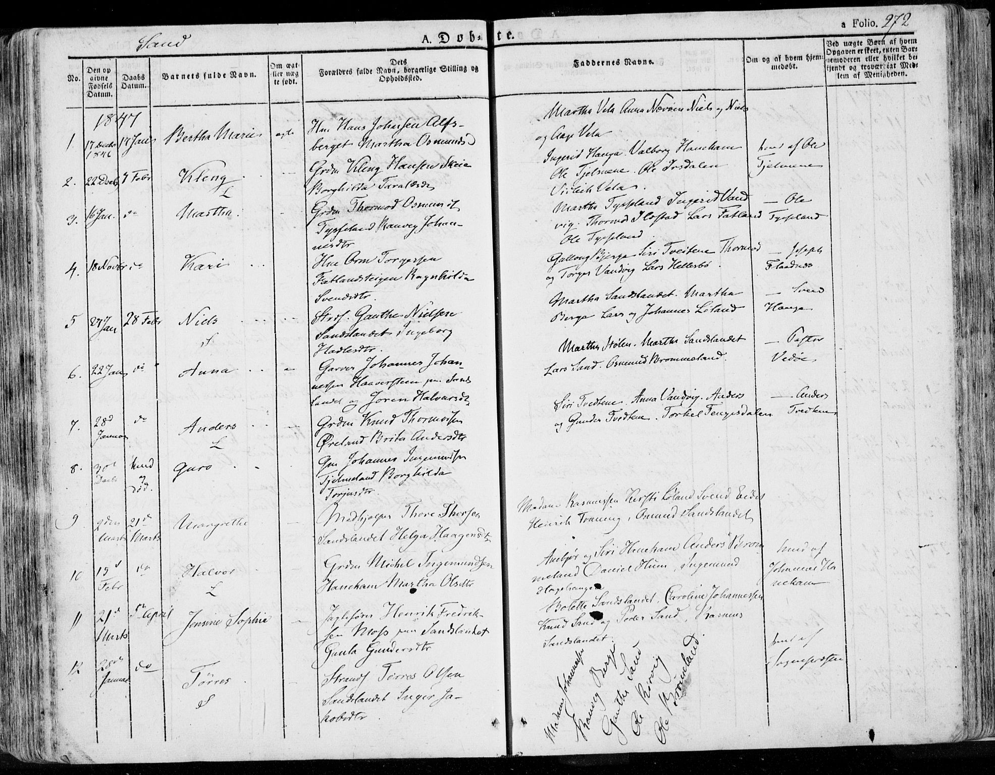 Jelsa sokneprestkontor, SAST/A-101842/01/IV: Parish register (official) no. A 6.1, 1828-1853, p. 272