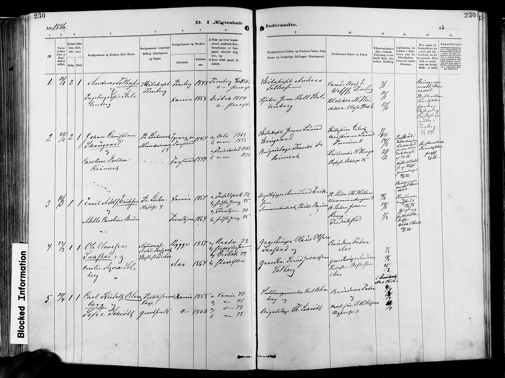 Garnisonsmenigheten Kirkebøker, SAO/A-10846/F/Fa/L0012: Parish register (official) no. 12, 1880-1893, p. 230