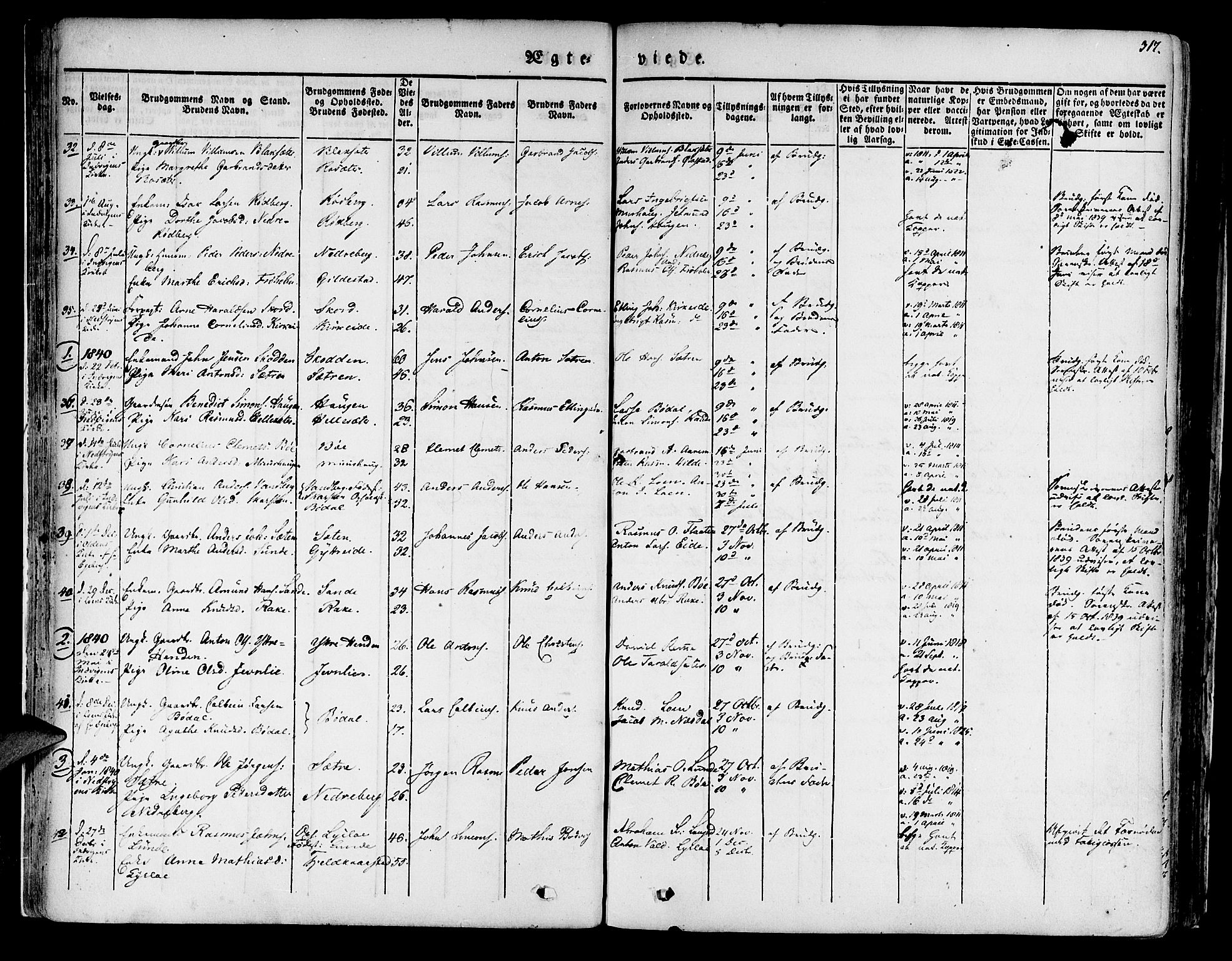 Innvik sokneprestembete, SAB/A-80501: Parish register (official) no. A 4II, 1832-1846, p. 317