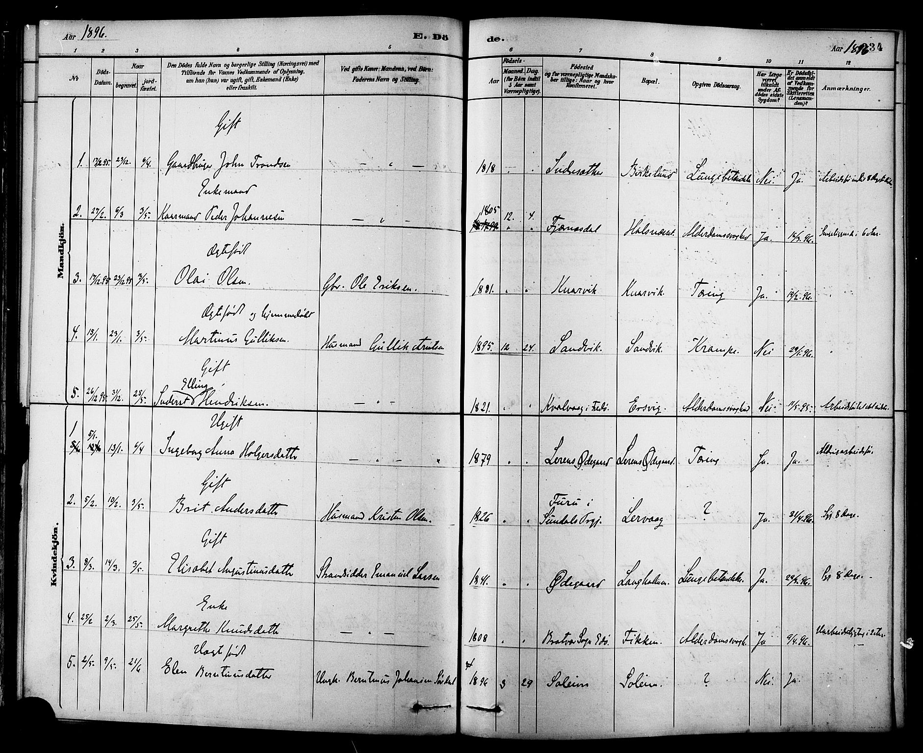 Ministerialprotokoller, klokkerbøker og fødselsregistre - Møre og Romsdal, AV/SAT-A-1454/577/L0896: Parish register (official) no. 577A03, 1880-1898, p. 234