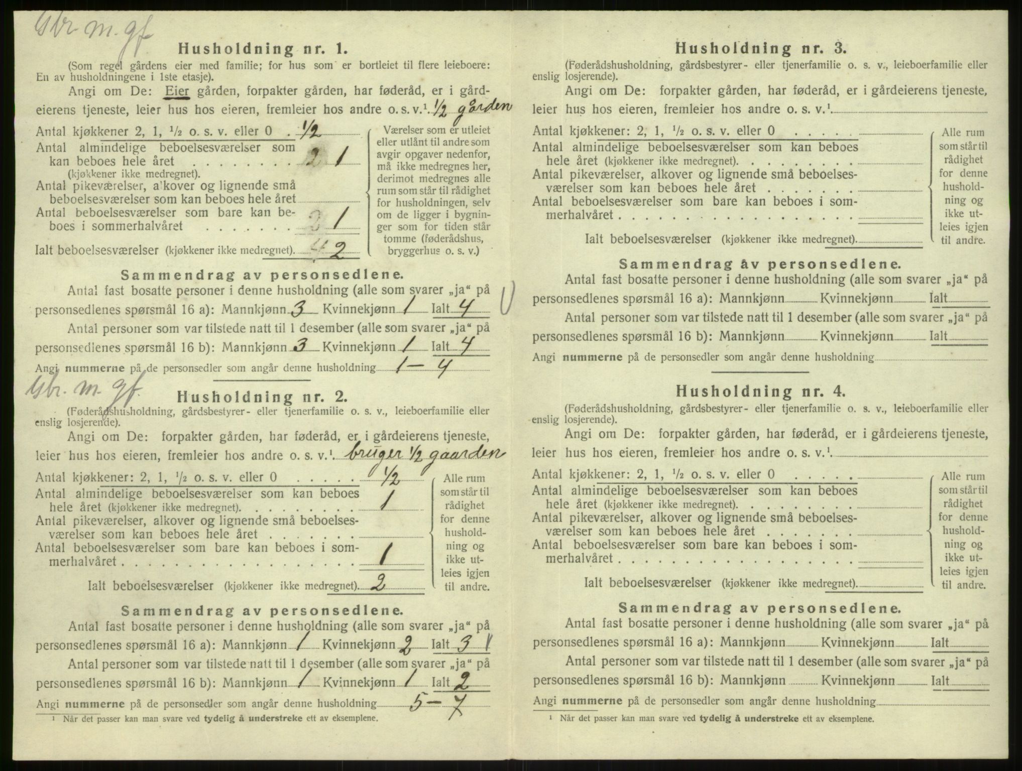 SAB, 1920 census for Austrheim, 1920, p. 624