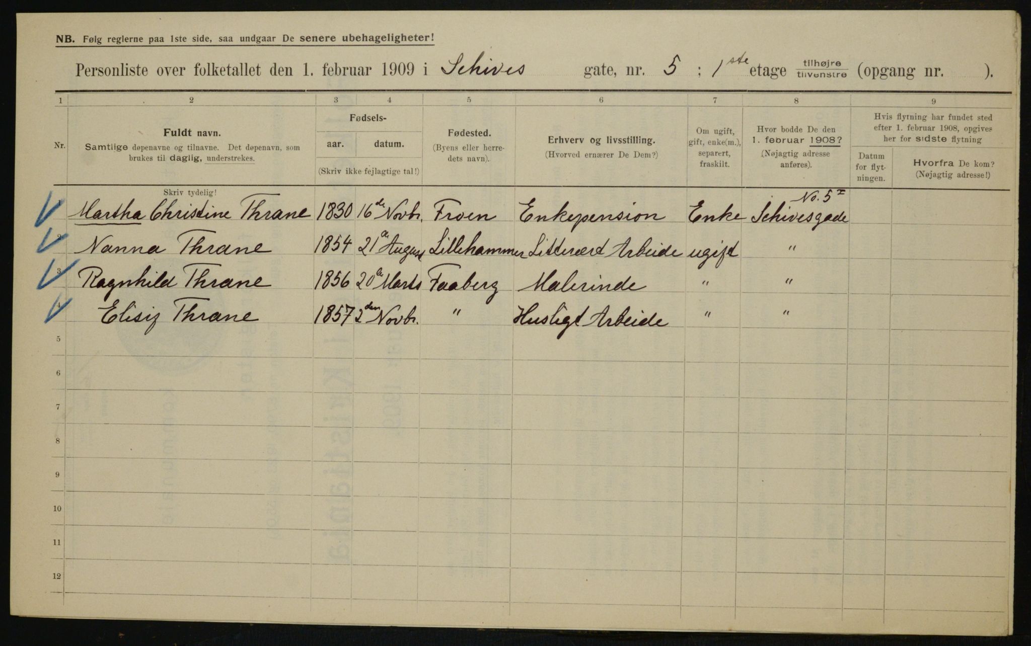 OBA, Municipal Census 1909 for Kristiania, 1909, p. 81434