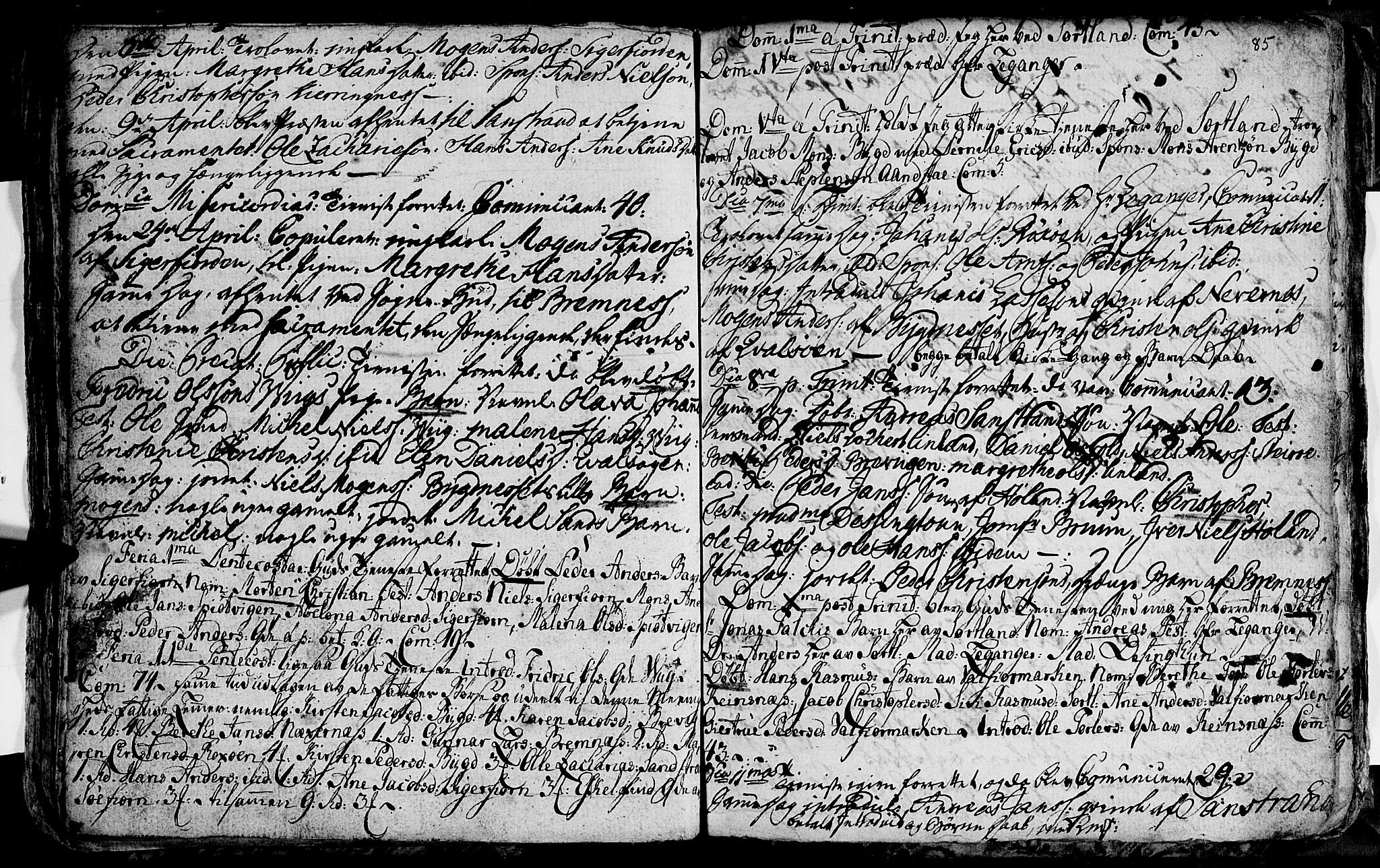 Ministerialprotokoller, klokkerbøker og fødselsregistre - Nordland, SAT/A-1459/895/L1366: Parish register (official) no. 895A01, 1730-1794, p. 85