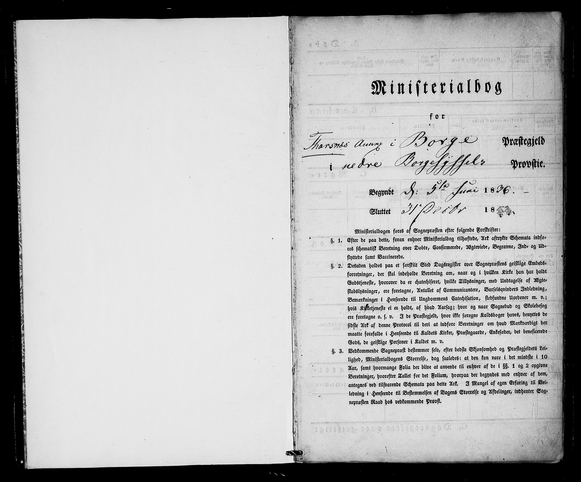 Borge prestekontor Kirkebøker, SAO/A-10903/F/Fb/L0001: Parish register (official) no. II 1, 1836-1852