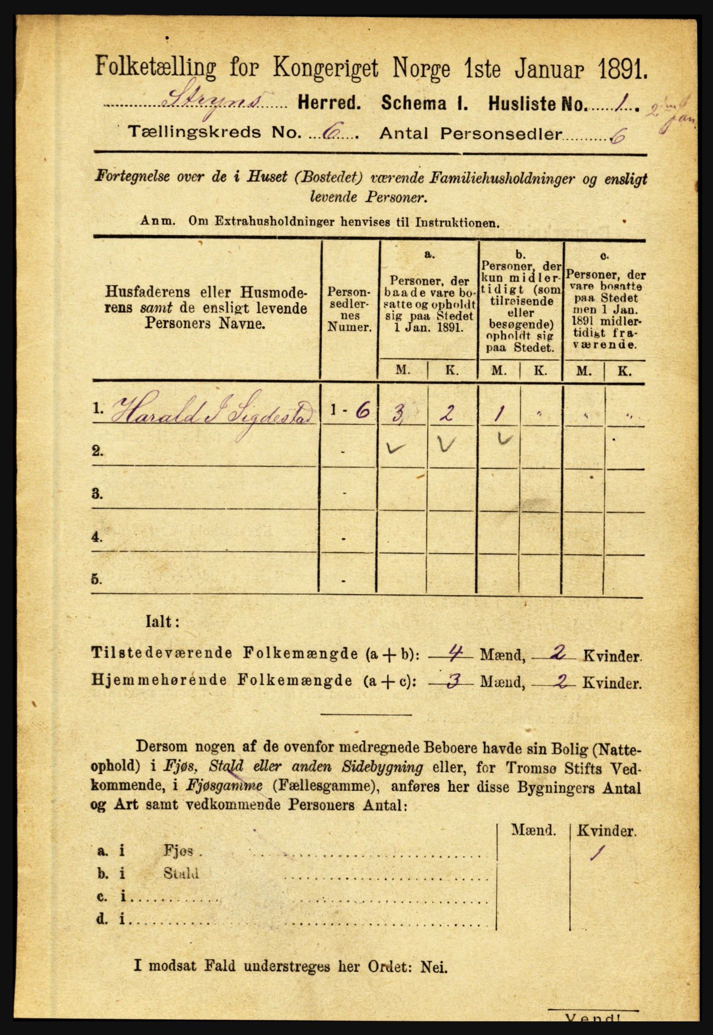 RA, 1891 census for 1448 Stryn, 1891, p. 2331