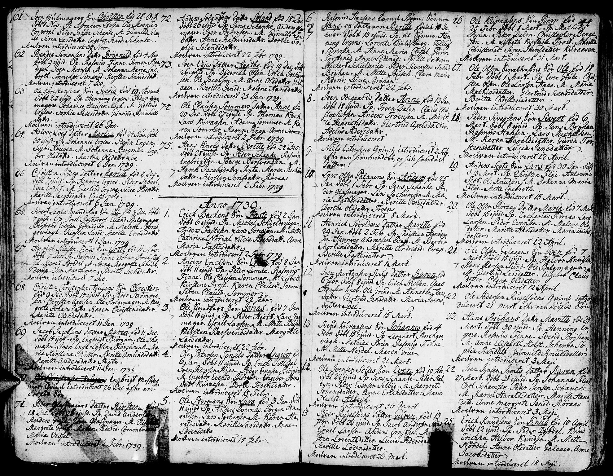 Ministerialprotokoller, klokkerbøker og fødselsregistre - Sør-Trøndelag, SAT/A-1456/681/L0925: Parish register (official) no. 681A03, 1727-1766, p. 44