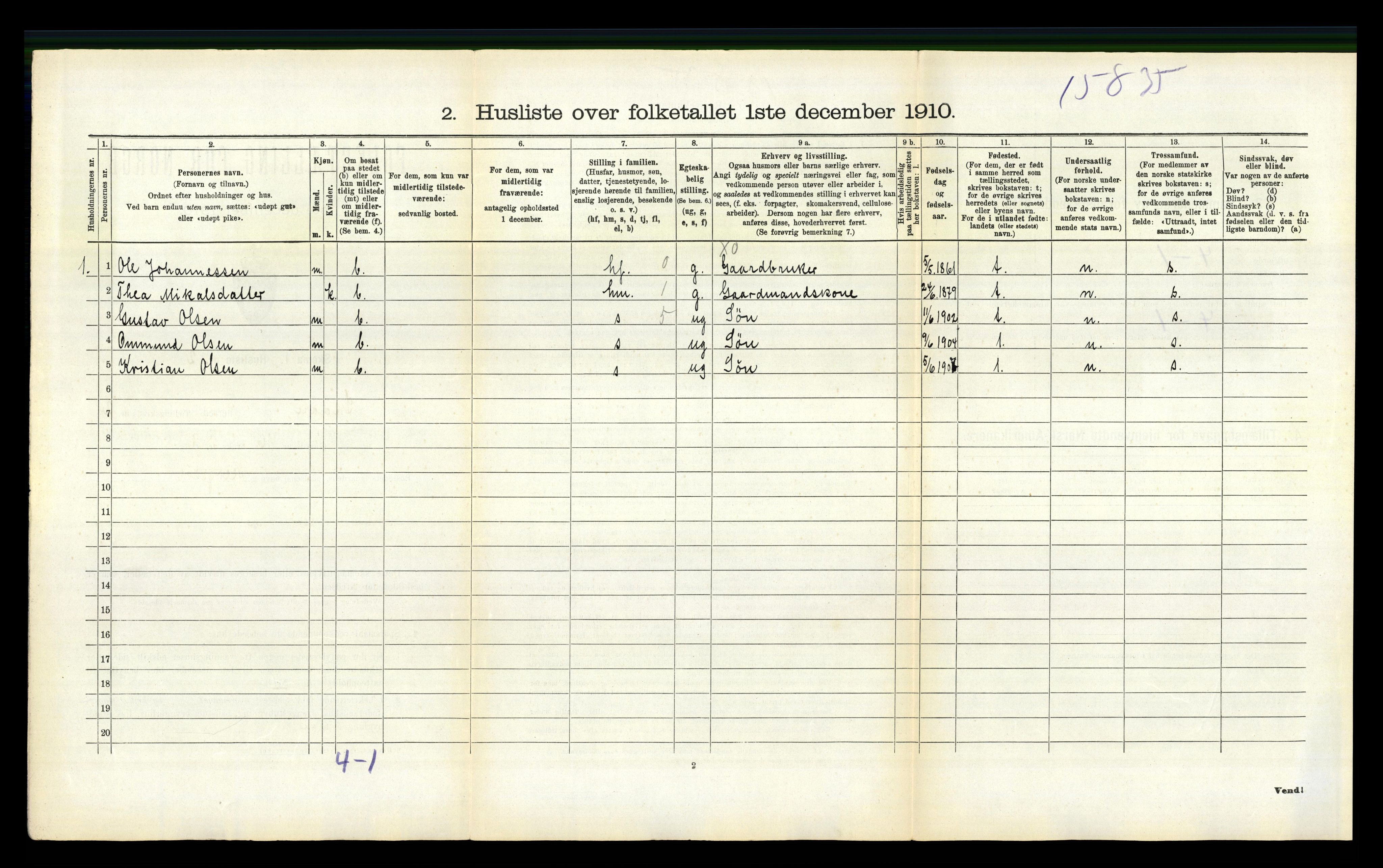 RA, 1910 census for Skåre, 1910, p. 91