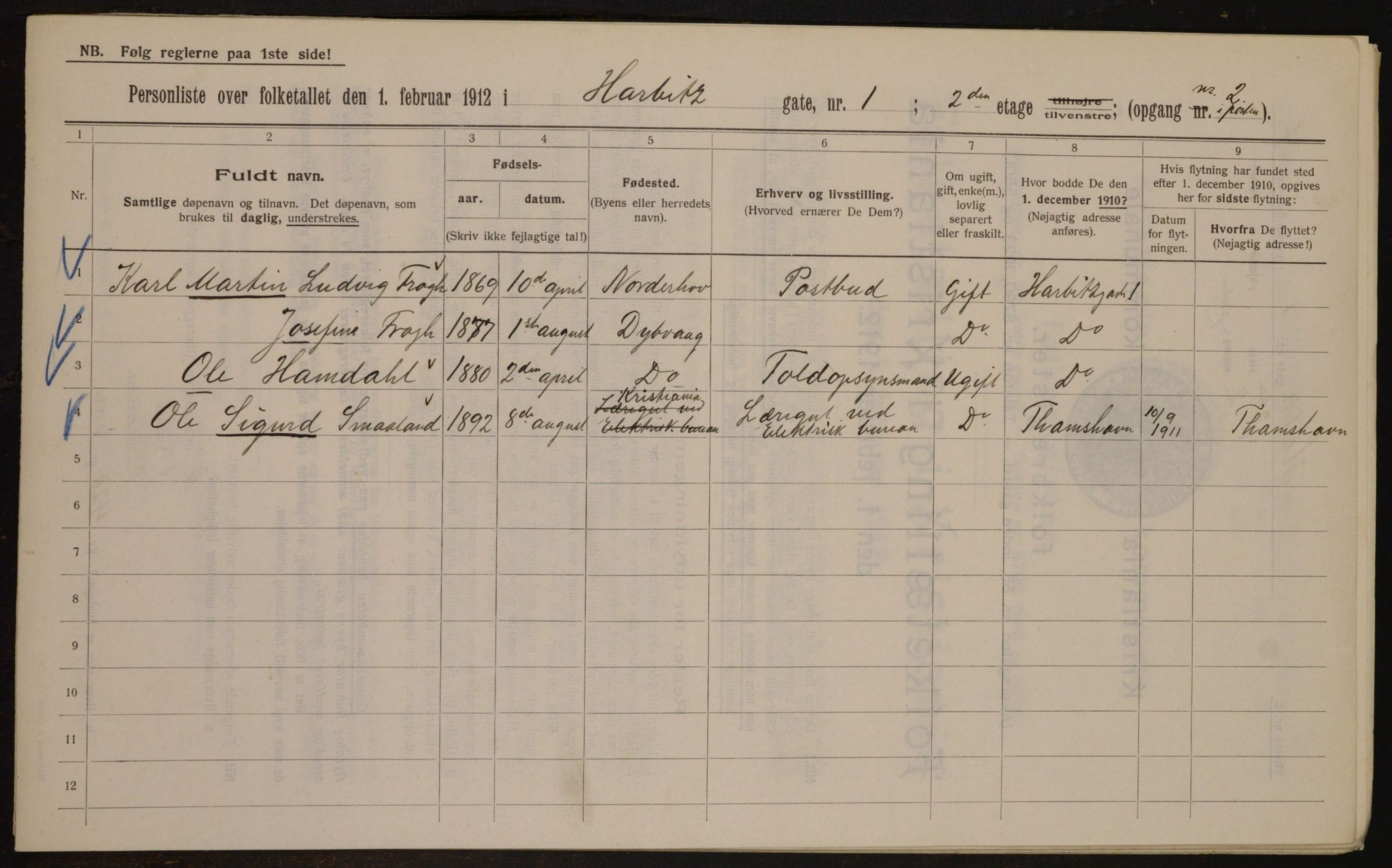 OBA, Municipal Census 1912 for Kristiania, 1912, p. 35034