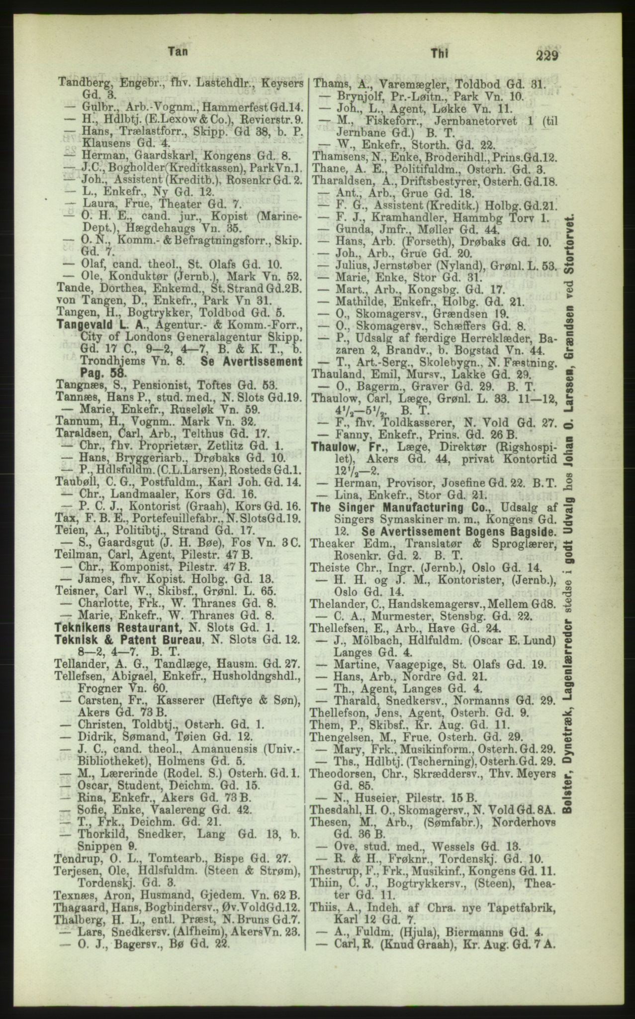 Kristiania/Oslo adressebok, PUBL/-, 1883, p. 229