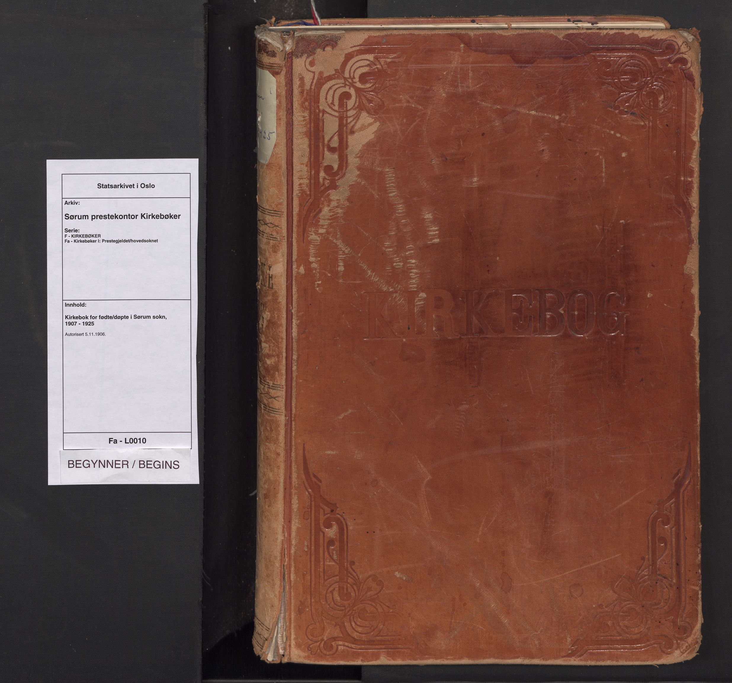 Sørum prestekontor Kirkebøker, SAO/A-10303/F/Fa/L0010: Parish register (official) no. I 10, 1907-1925