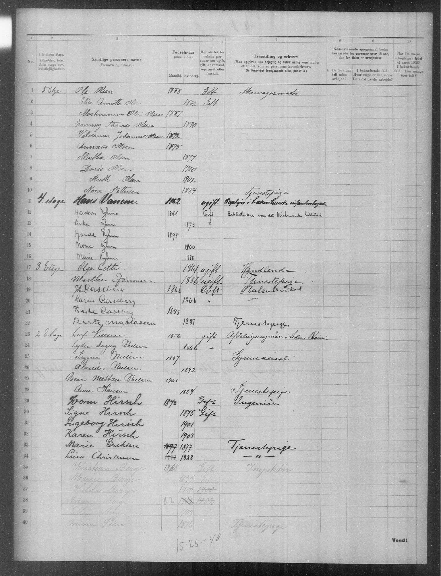 OBA, Municipal Census 1903 for Kristiania, 1903, p. 14764