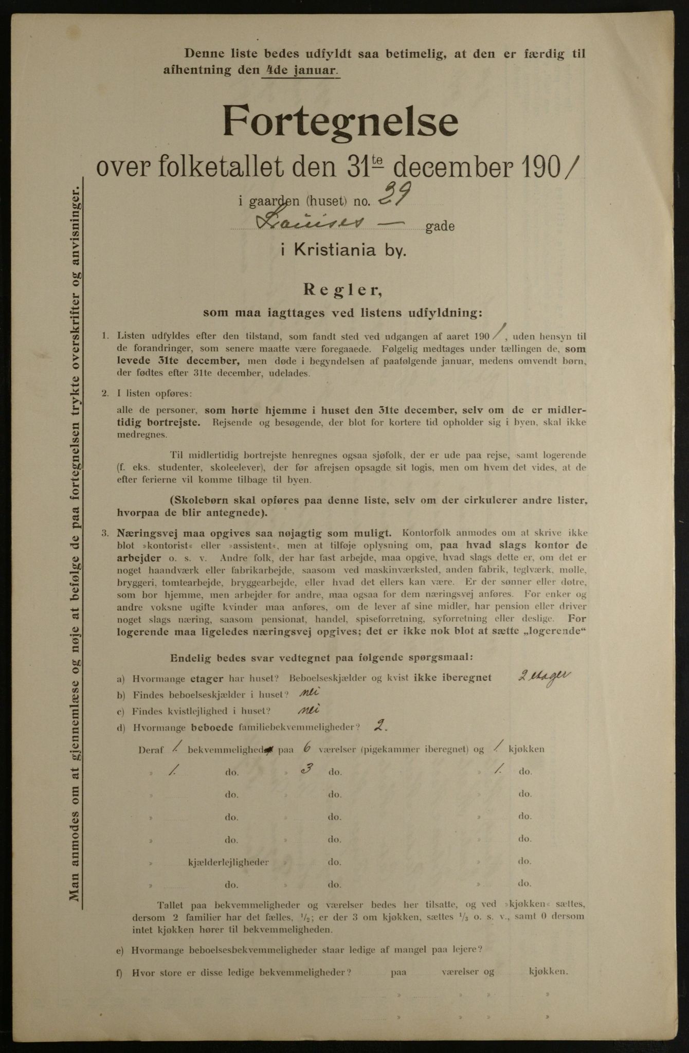 OBA, Municipal Census 1901 for Kristiania, 1901, p. 9036