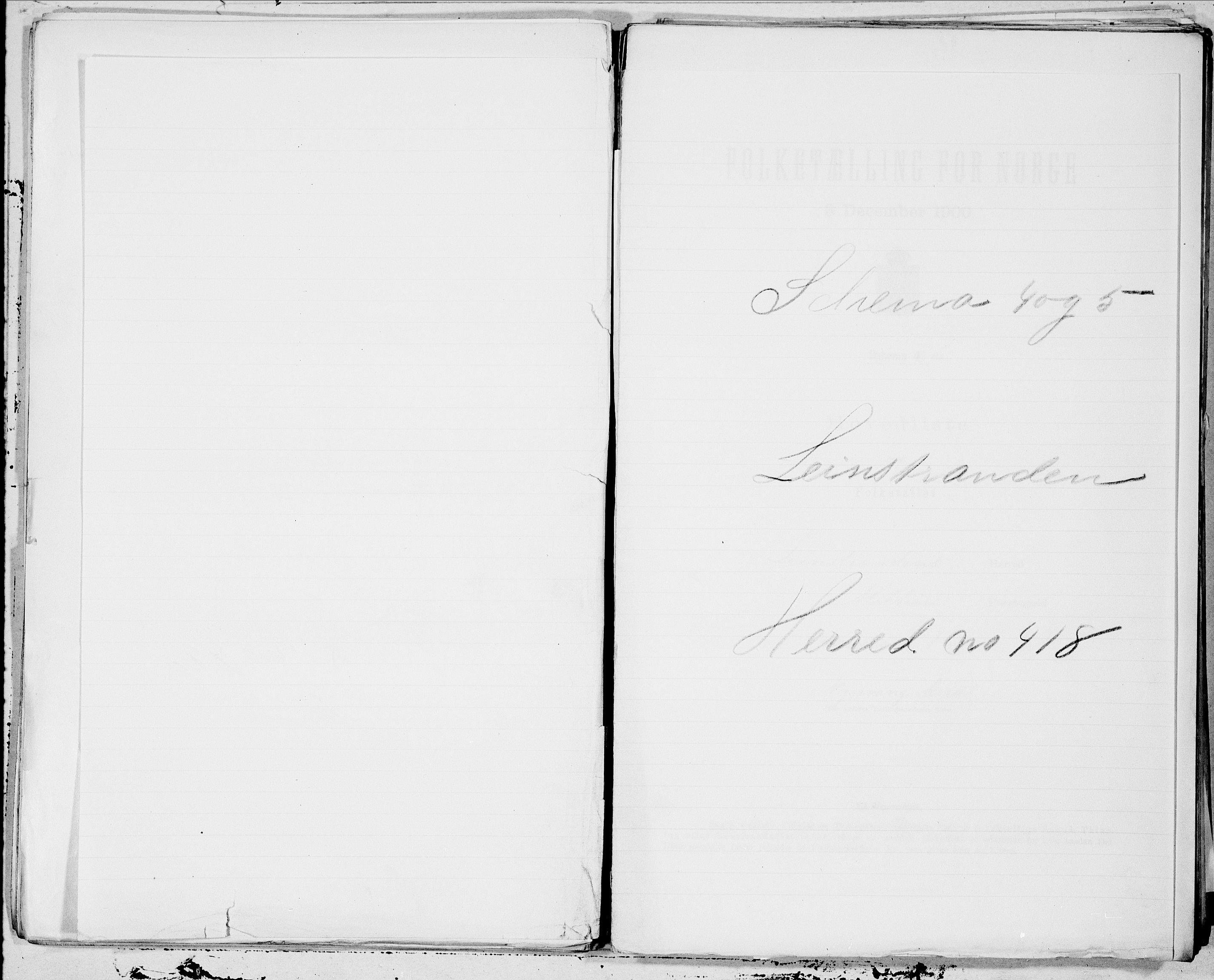 SAT, 1900 census for Leinstrand, 1900, p. 1