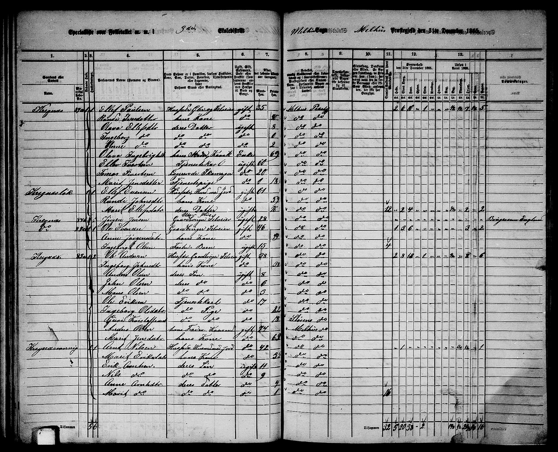 RA, 1865 census for Melhus, 1865, p. 63