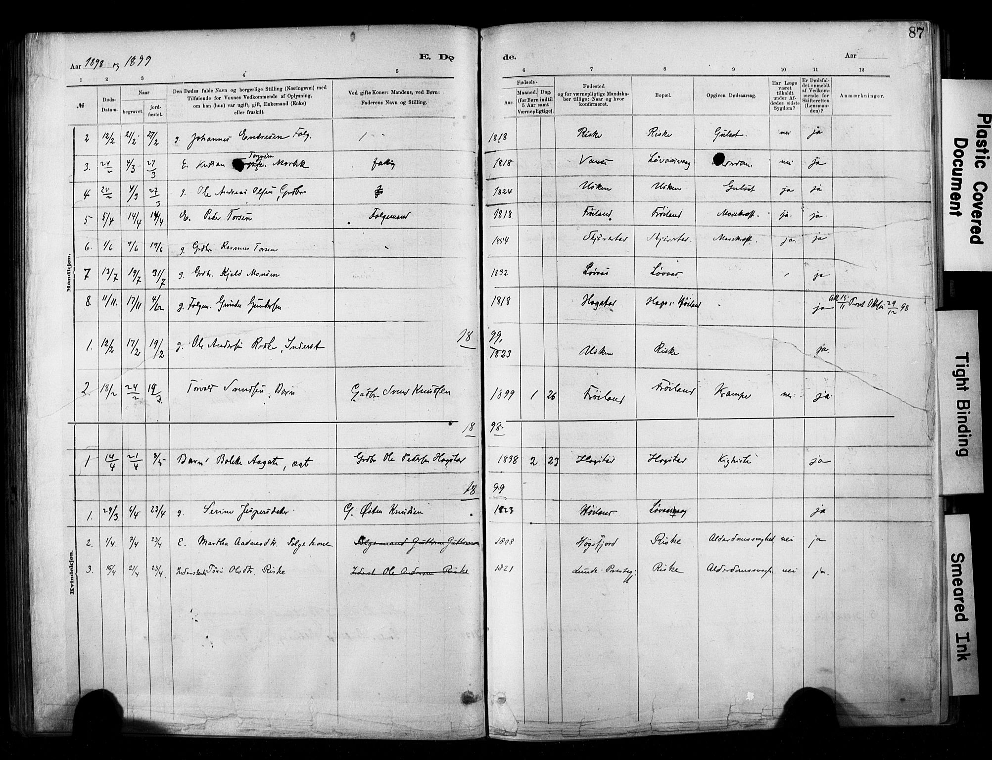 Hetland sokneprestkontor, SAST/A-101826/30/30BA/L0010: Parish register (official) no. A 10, 1882-1925, p. 87