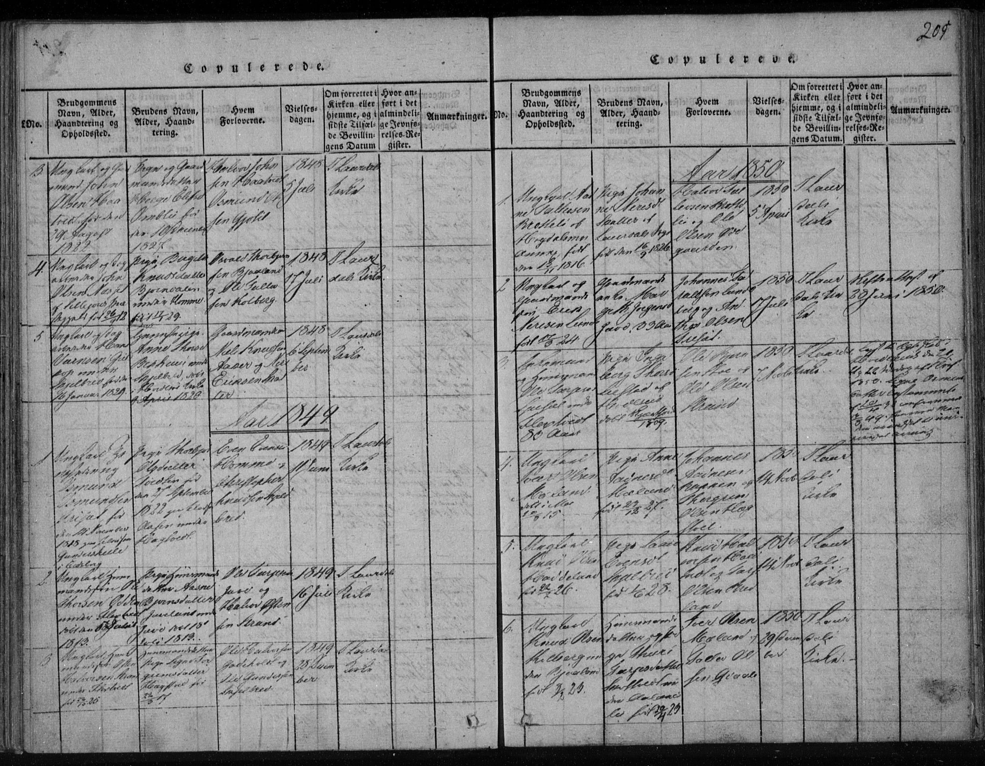 Lårdal kirkebøker, SAKO/A-284/F/Fa/L0005: Parish register (official) no. I 5, 1815-1860, p. 205
