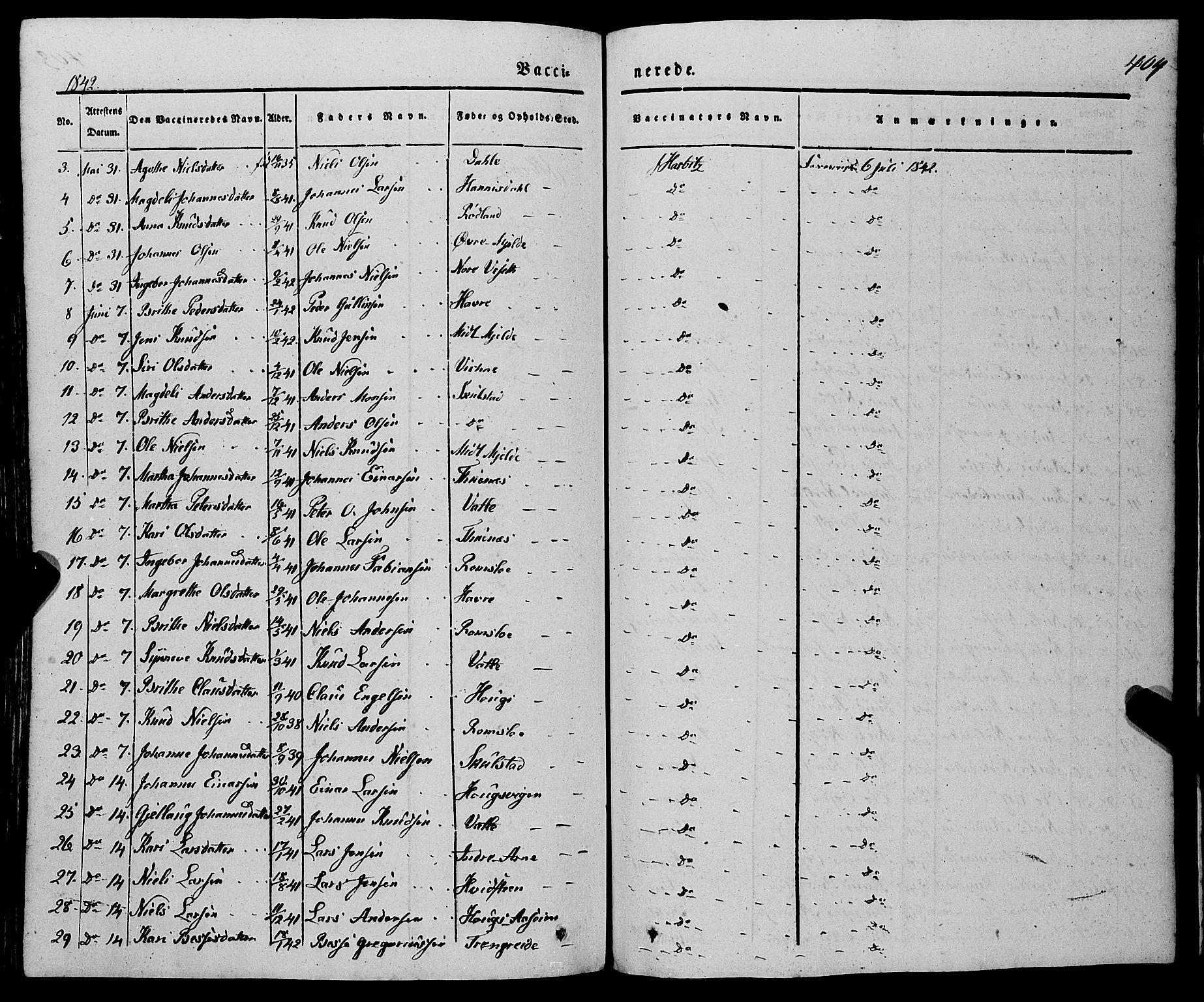 Haus sokneprestembete, AV/SAB-A-75601/H/Haa: Parish register (official) no. A 15, 1838-1847, p. 404