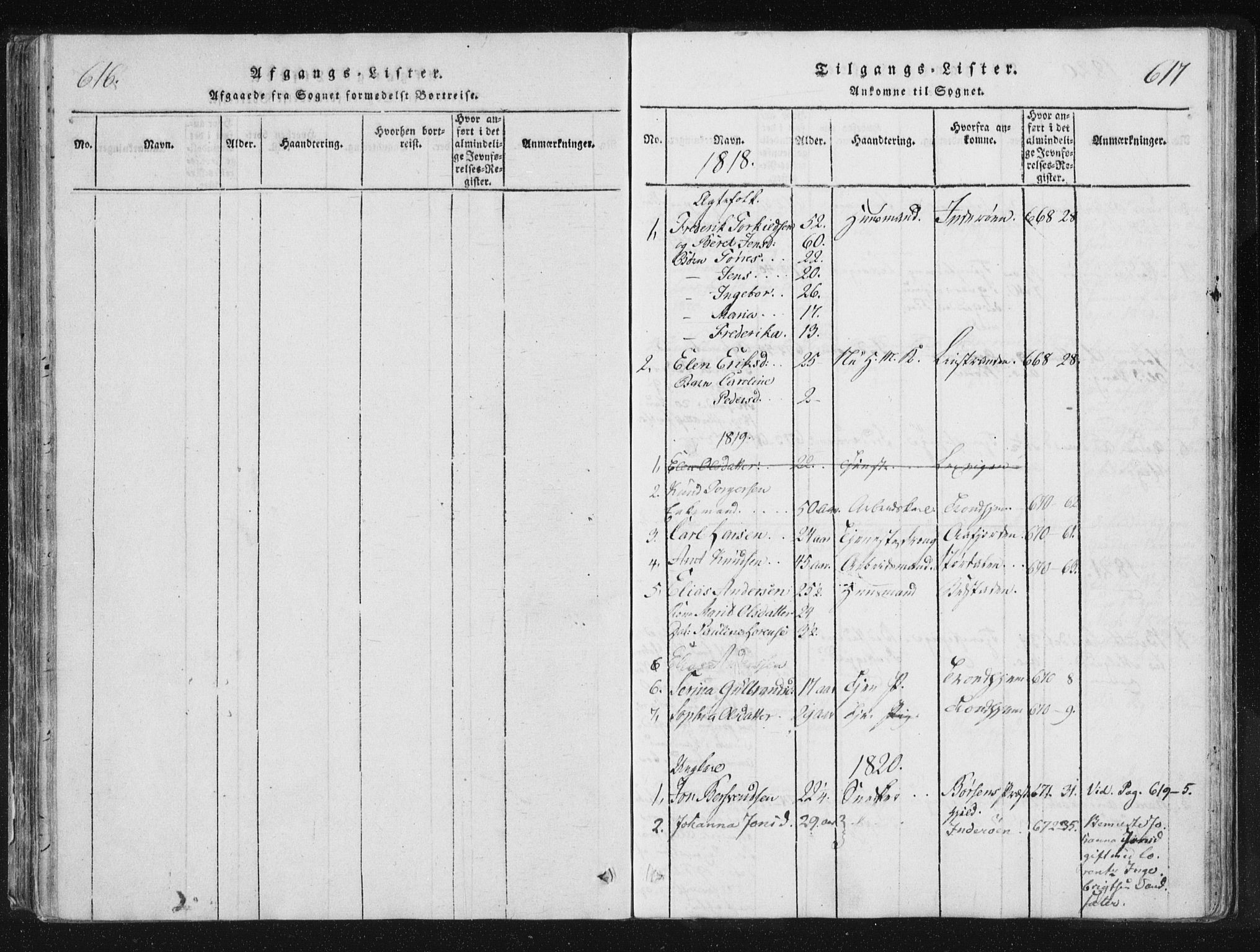 Ministerialprotokoller, klokkerbøker og fødselsregistre - Nord-Trøndelag, SAT/A-1458/744/L0417: Parish register (official) no. 744A01, 1817-1842, p. 616-617