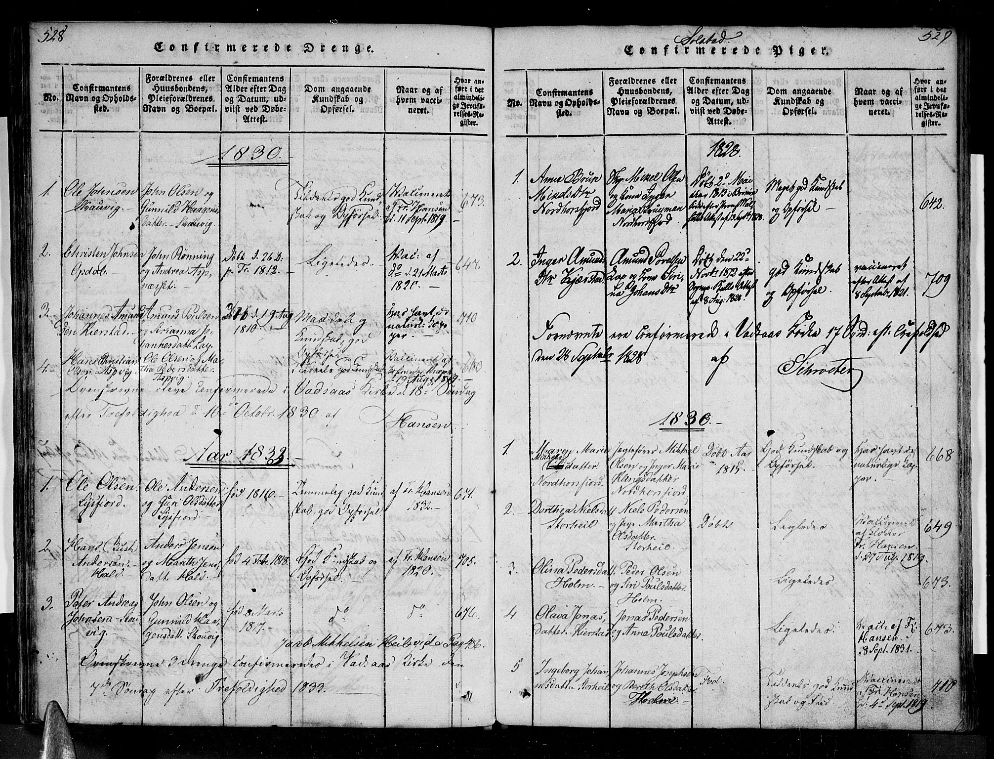 Ministerialprotokoller, klokkerbøker og fødselsregistre - Nordland, AV/SAT-A-1459/810/L0143: Parish register (official) no. 810A06 /2, 1820-1841, p. 528-529