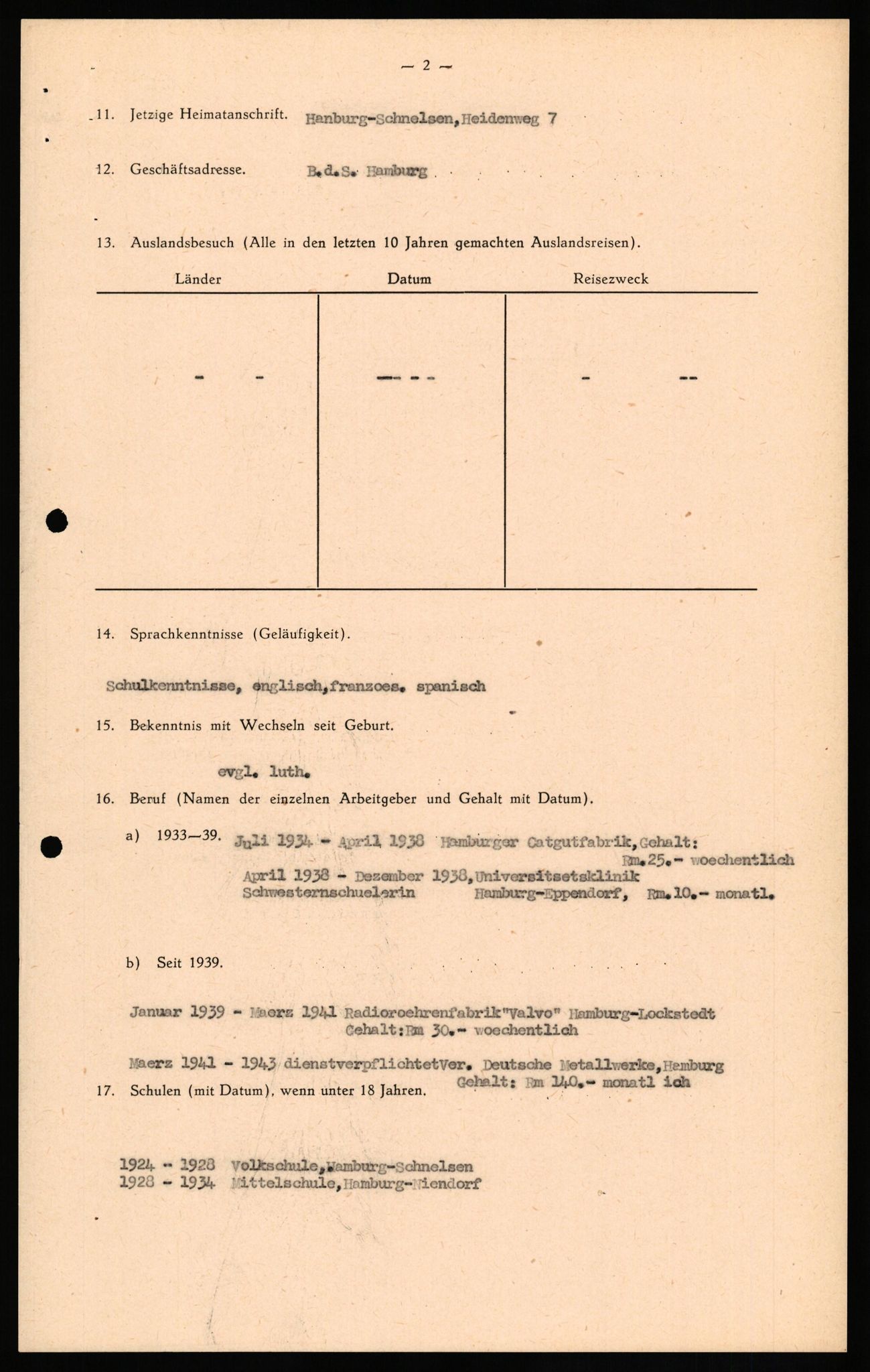 Forsvaret, Forsvarets overkommando II, AV/RA-RAFA-3915/D/Db/L0032: CI Questionaires. Tyske okkupasjonsstyrker i Norge. Tyskere., 1945-1946, p. 142