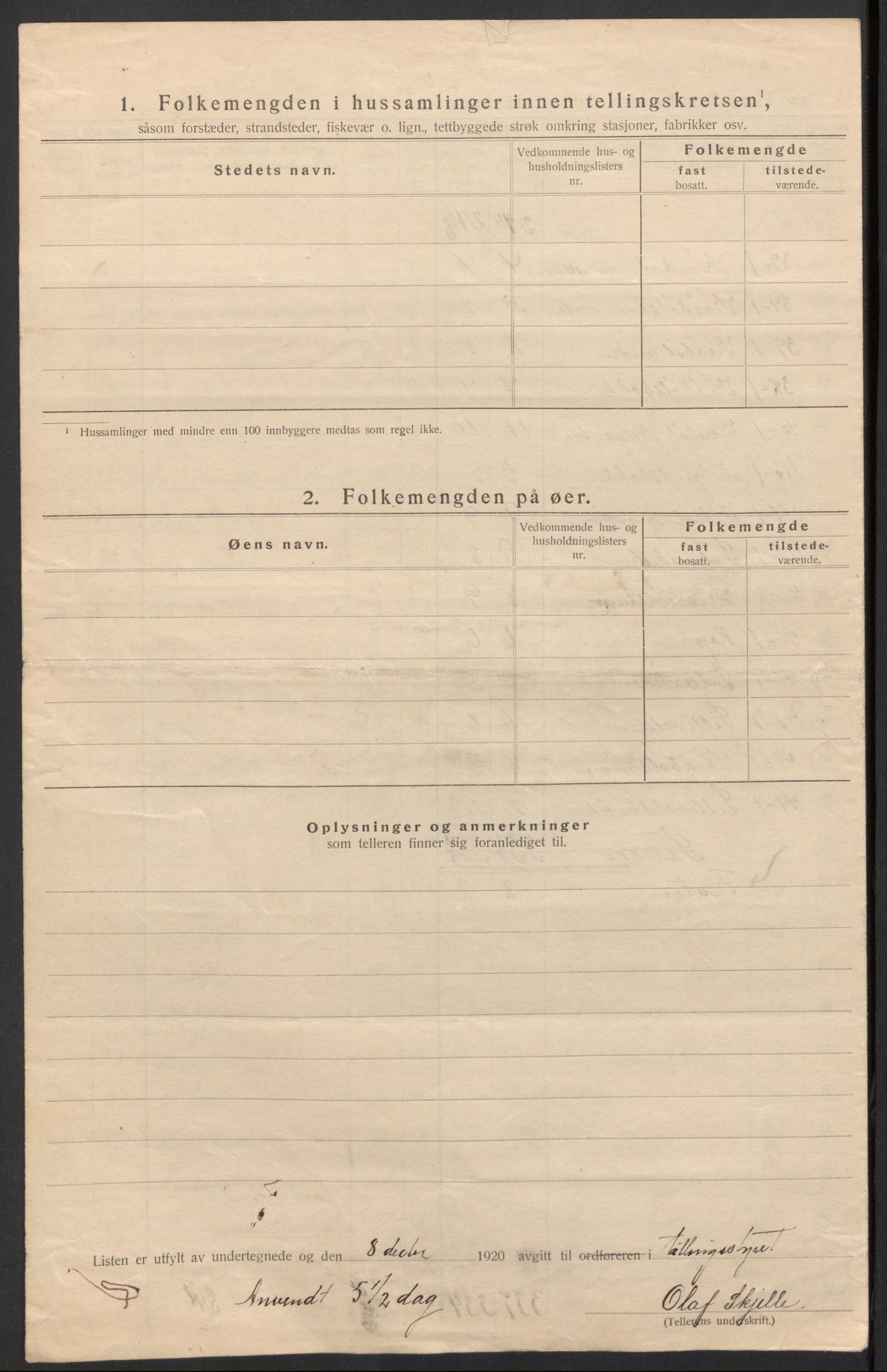 SAH, 1920 census for Vestre Gausdal, 1920, p. 20