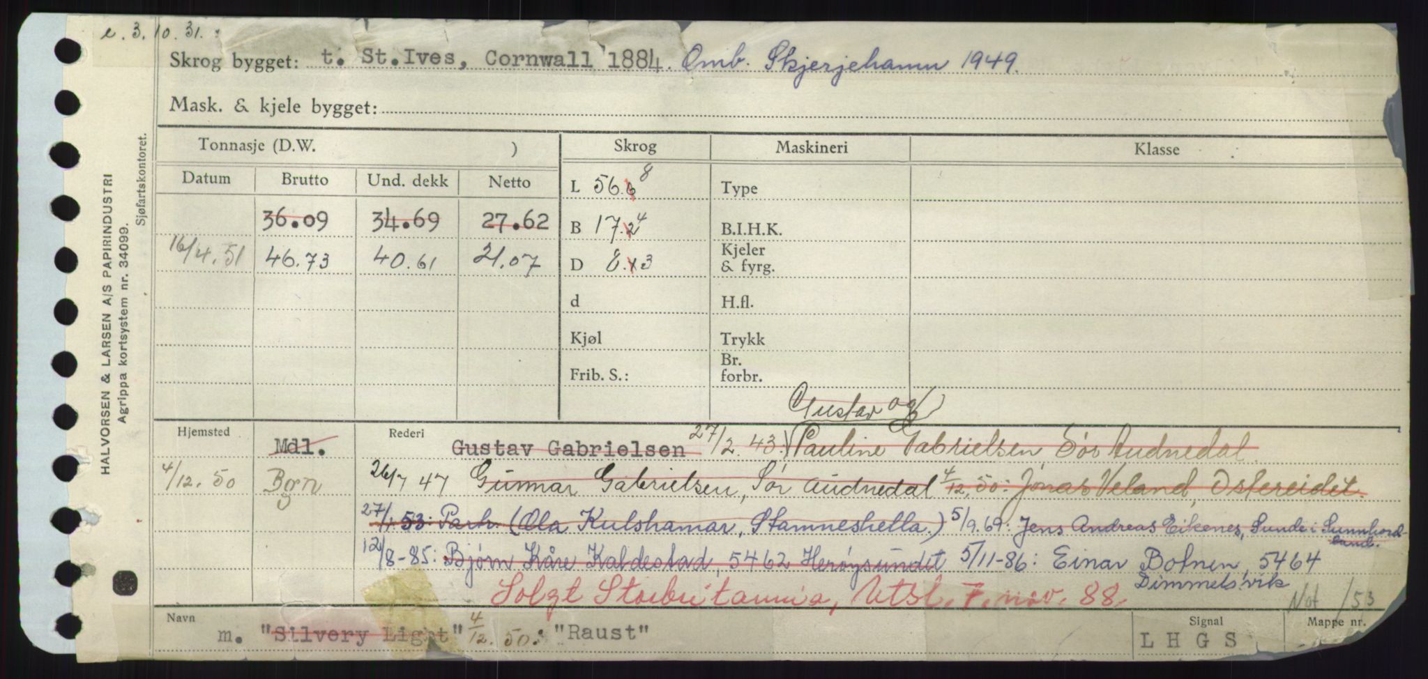 Sjøfartsdirektoratet med forløpere, Skipsmålingen, RA/S-1627/H/Hd/L0030: Fartøy, Q-Riv, p. 267