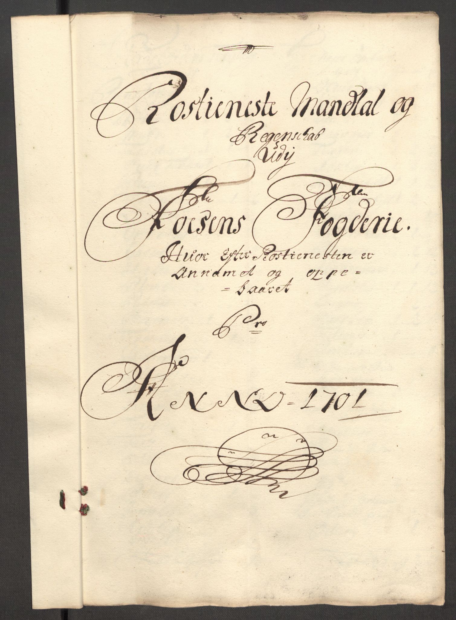 Rentekammeret inntil 1814, Reviderte regnskaper, Fogderegnskap, AV/RA-EA-4092/R57/L3854: Fogderegnskap Fosen, 1700-1701, p. 333