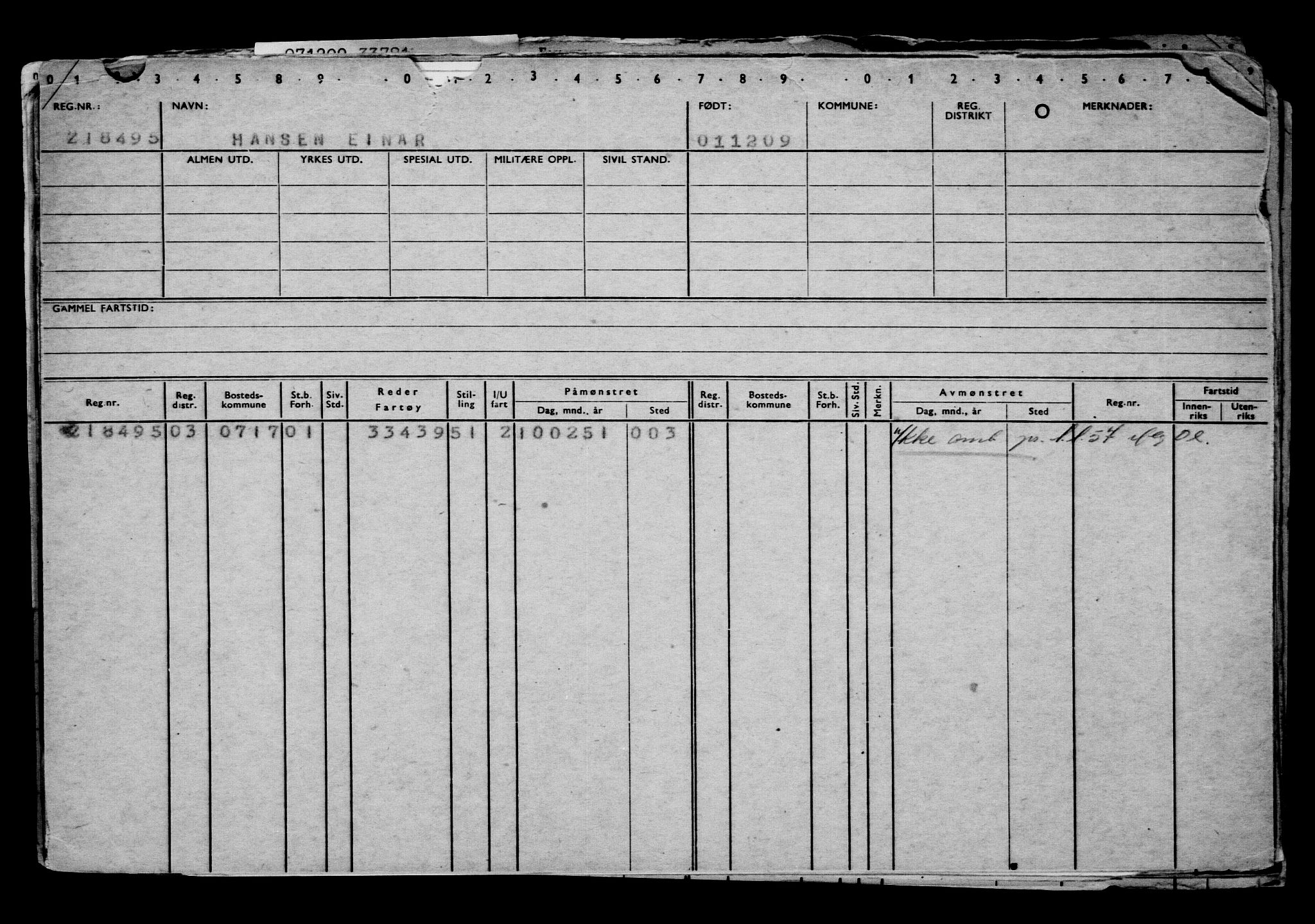 Direktoratet for sjømenn, AV/RA-S-3545/G/Gb/L0087: Hovedkort, 1909-1910, p. 5