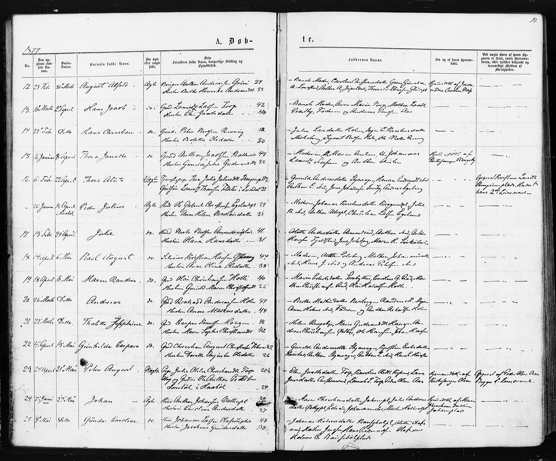 Spydeberg prestekontor Kirkebøker, SAO/A-10924/F/Fa/L0007: Parish register (official) no. I 7, 1875-1885, p. 10