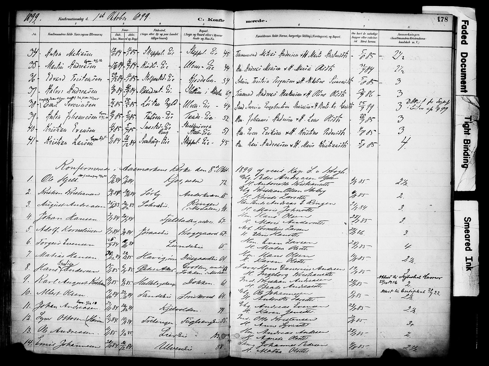 Ringsaker prestekontor, AV/SAH-PREST-014/K/Ka/L0017: Parish register (official) no. 17, 1891-1902, p. 178