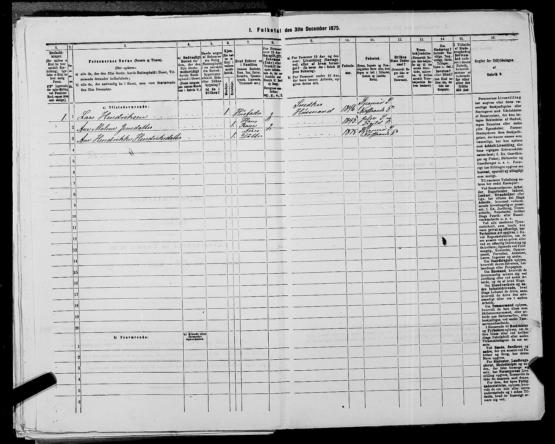 SAST, 1875 census for 1139P Nedstrand, 1875, p. 774