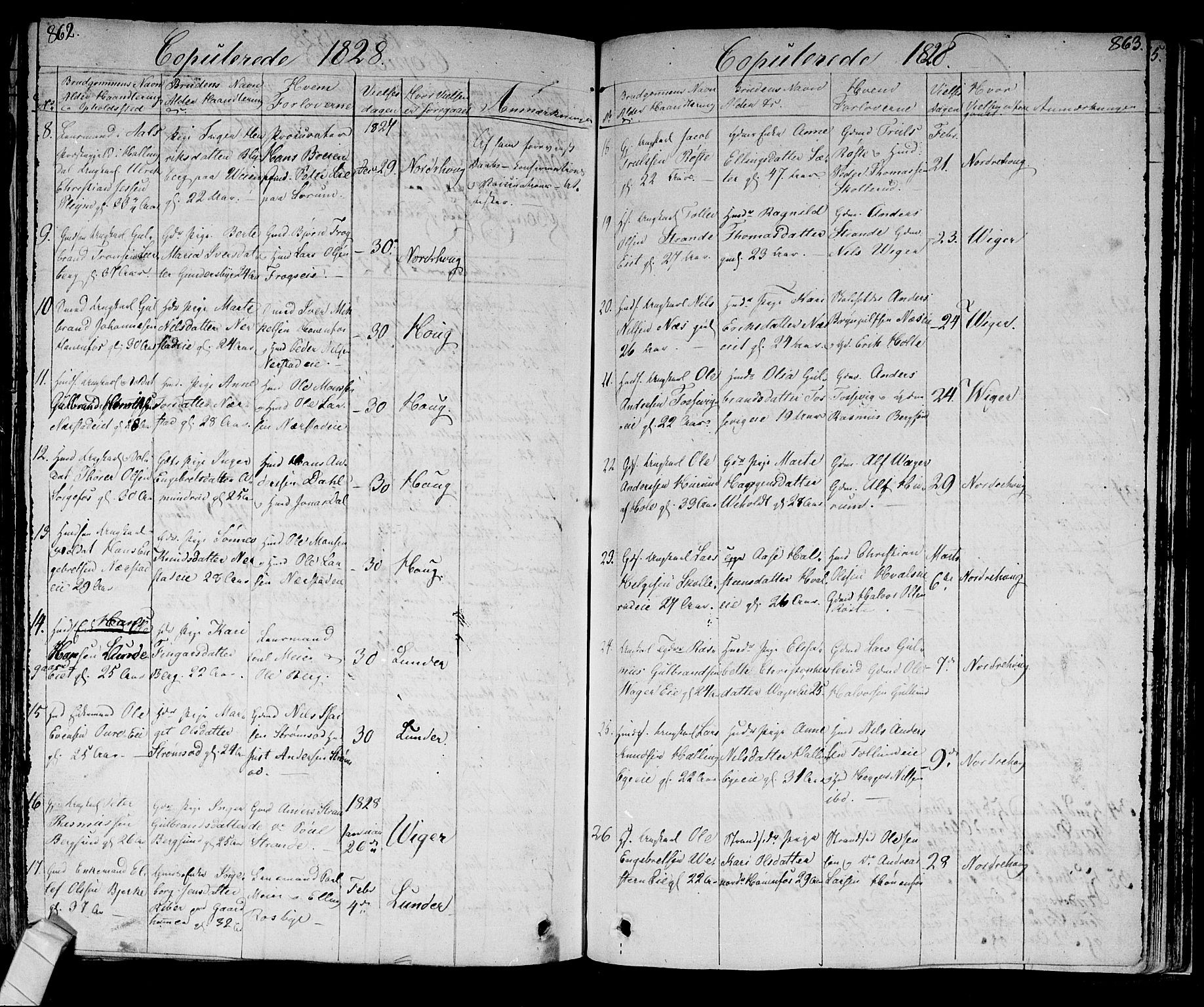 Norderhov kirkebøker, AV/SAKO-A-237/F/Fa/L0009: Parish register (official) no. 9, 1819-1837, p. 862-863