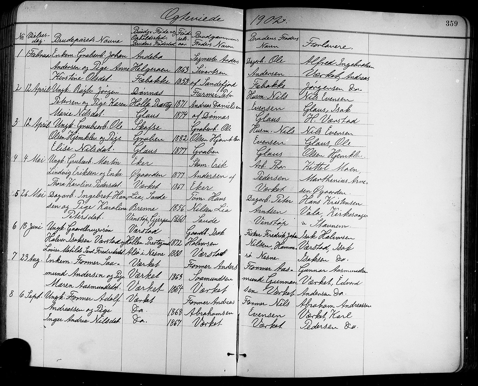Holla kirkebøker, SAKO/A-272/G/Ga/L0005: Parish register (copy) no. I 5, 1891-1917, p. 359
