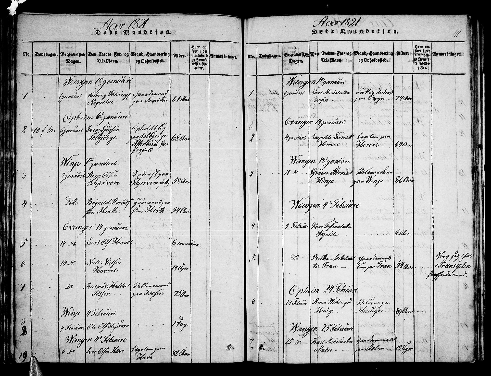 Voss sokneprestembete, AV/SAB-A-79001/H/Haa: Parish register (official) no. A 11, 1816-1827, p. 111