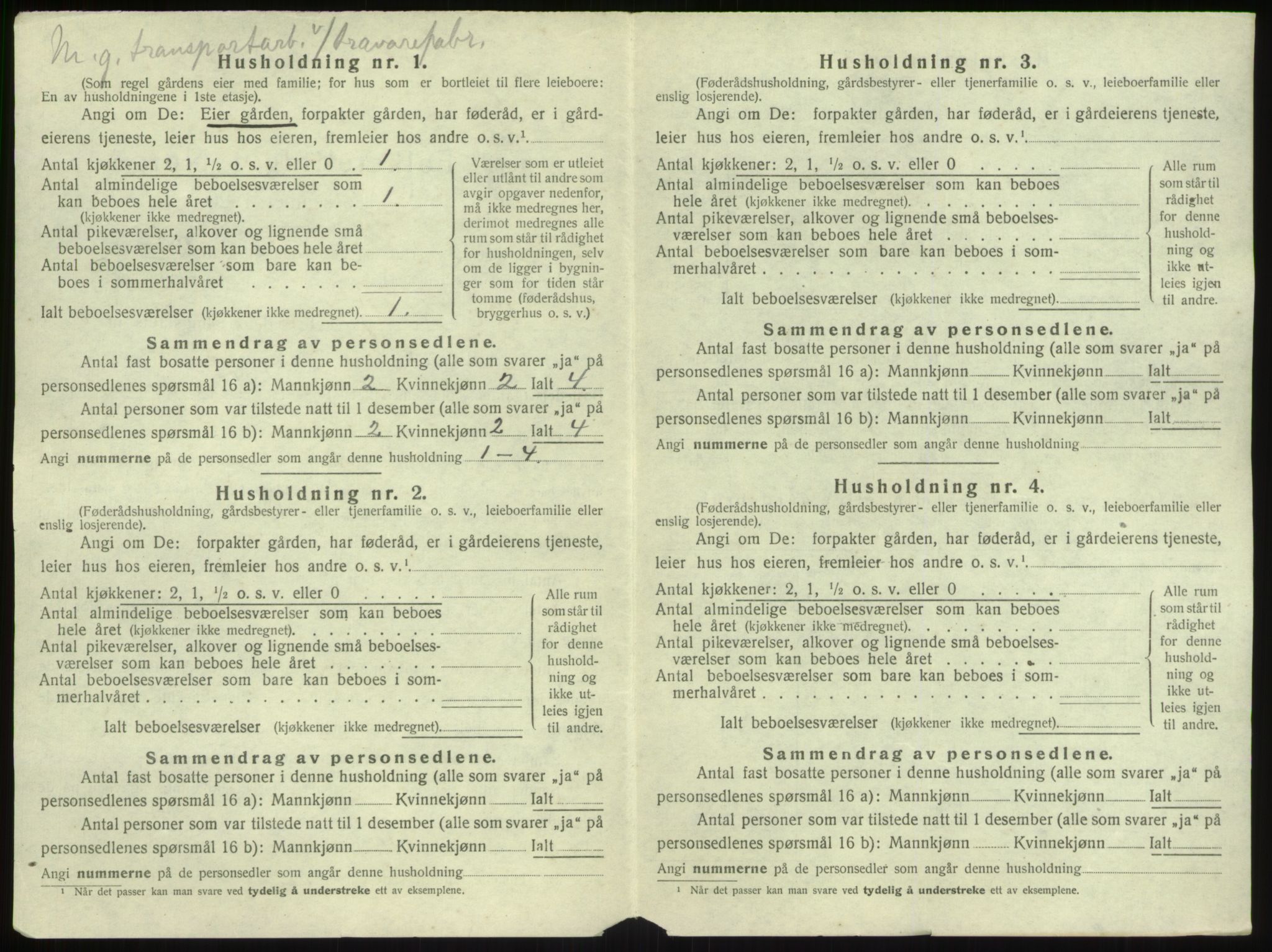 SAB, 1920 census for Vik, 1920, p. 62