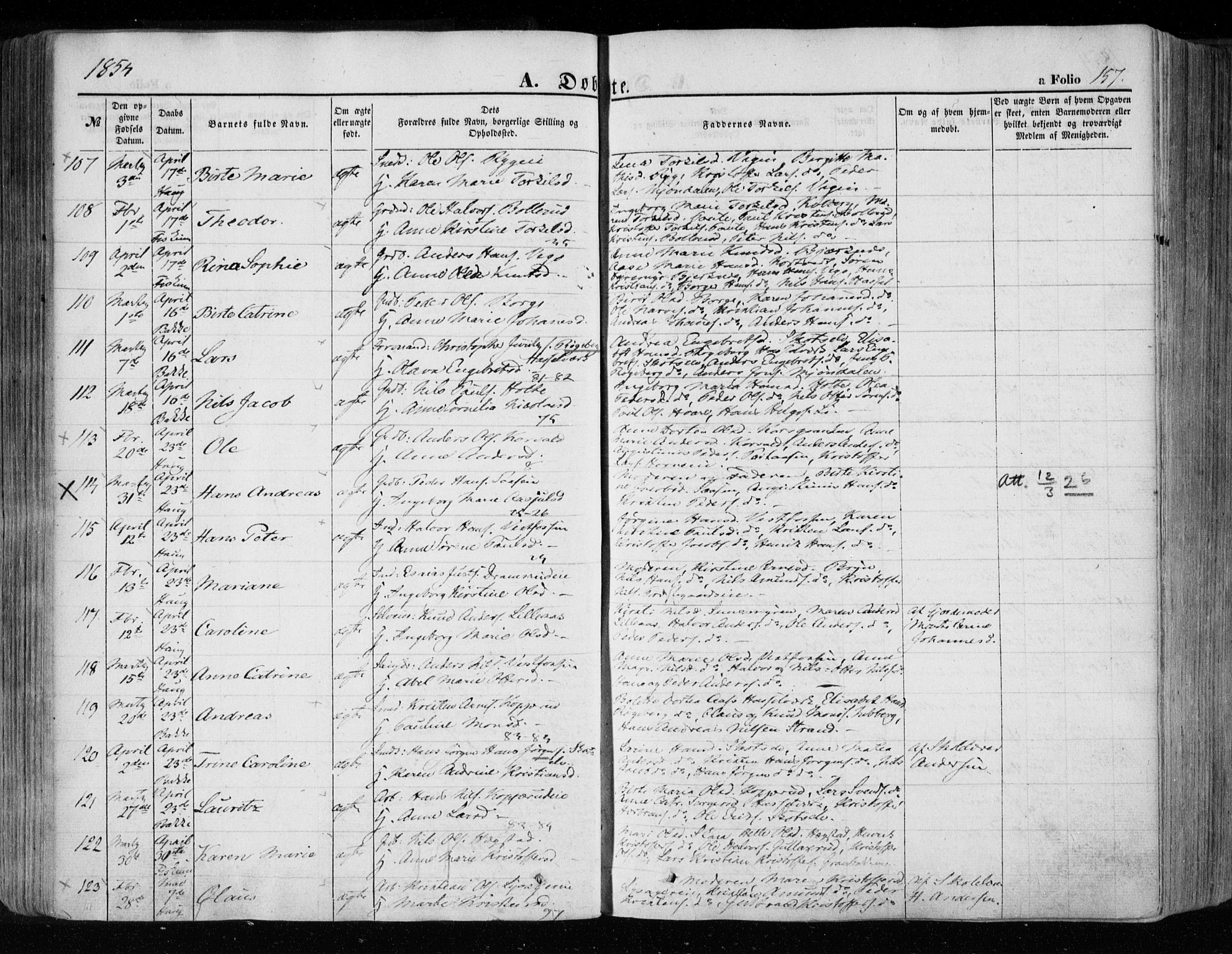 Eiker kirkebøker, SAKO/A-4/F/Fa/L0014: Parish register (official) no. I 14, 1846-1854, p. 157