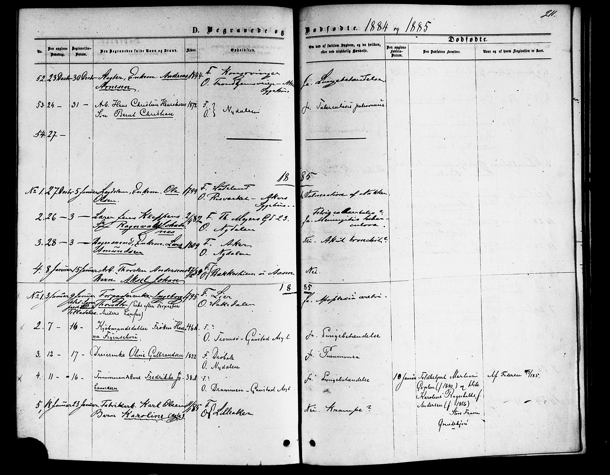 Vestre Aker prestekontor Kirkebøker, SAO/A-10025/F/Fa/L0006: Parish register (official) no. 6, 1873-1886, p. 211