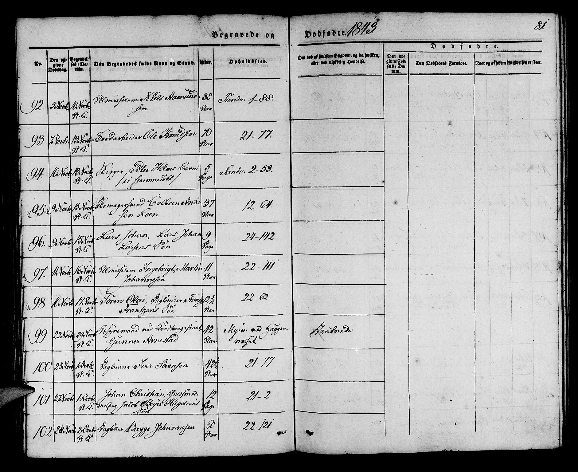 Korskirken sokneprestembete, SAB/A-76101/H/Haa/L0043: Parish register (official) no. E 1, 1834-1848, p. 81