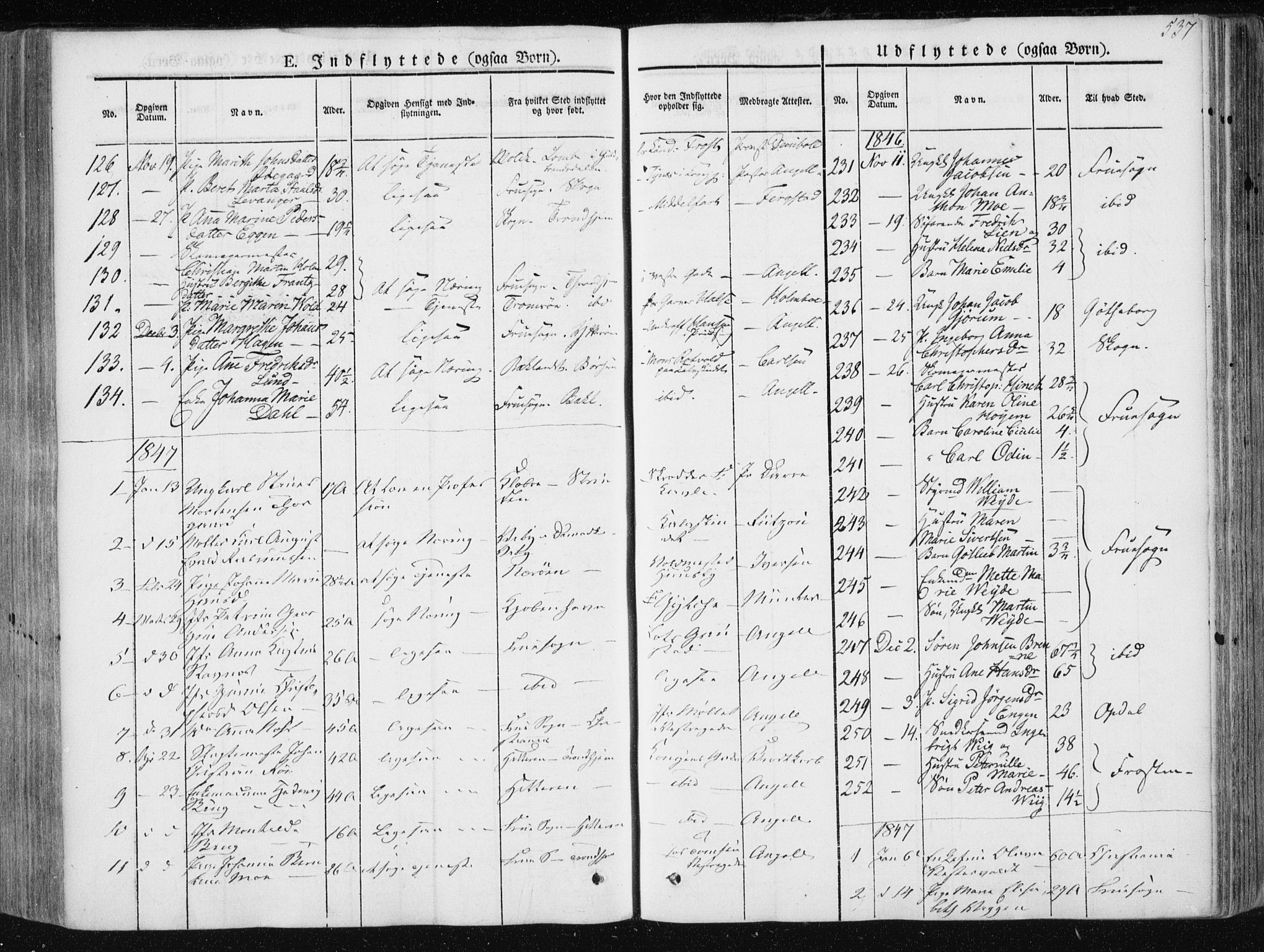 Ministerialprotokoller, klokkerbøker og fødselsregistre - Sør-Trøndelag, SAT/A-1456/601/L0049: Parish register (official) no. 601A17, 1839-1847, p. 537