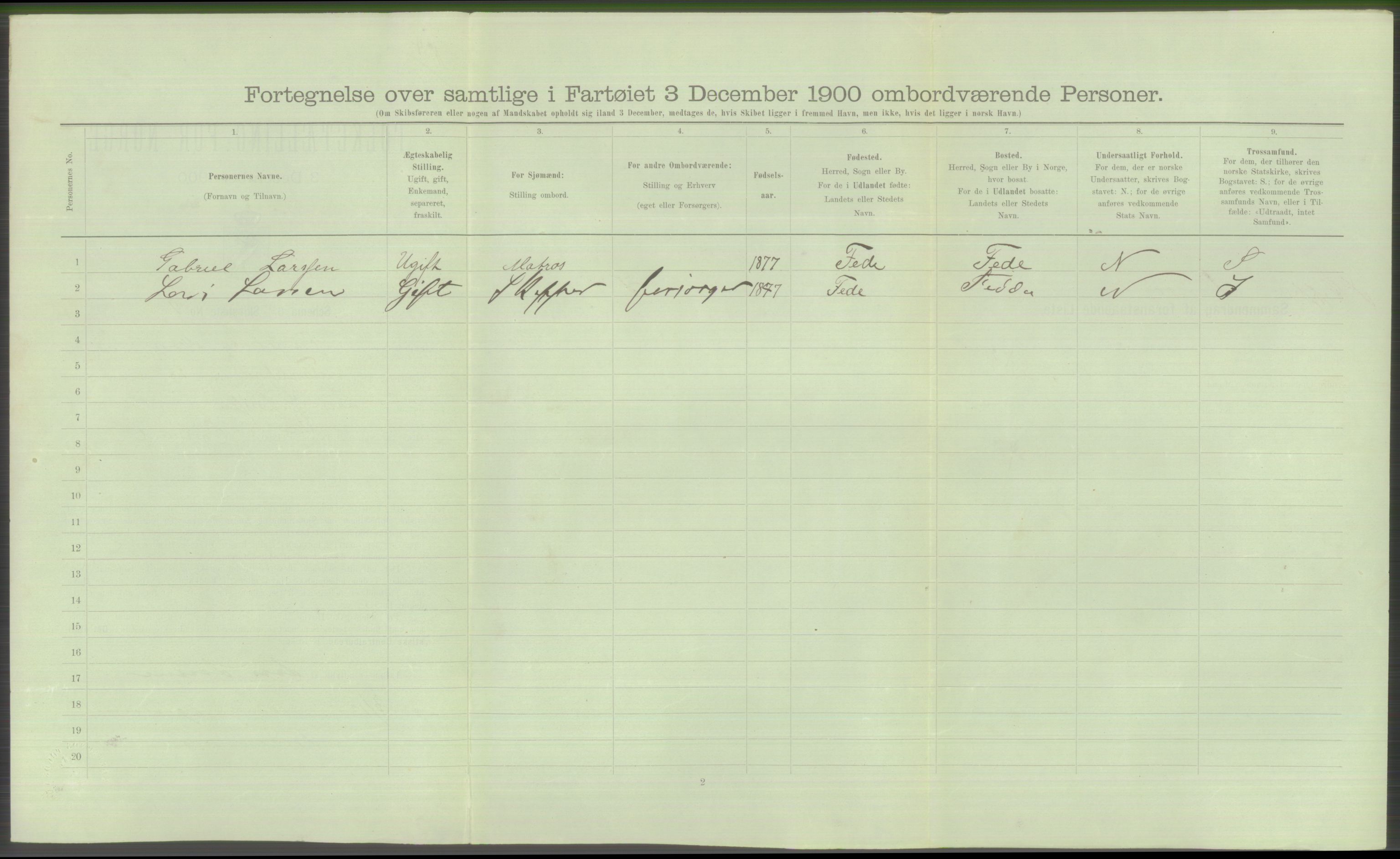 RA, 1900 Census - ship lists from ships in Norwegian harbours, harbours abroad and at sea, 1900, p. 842