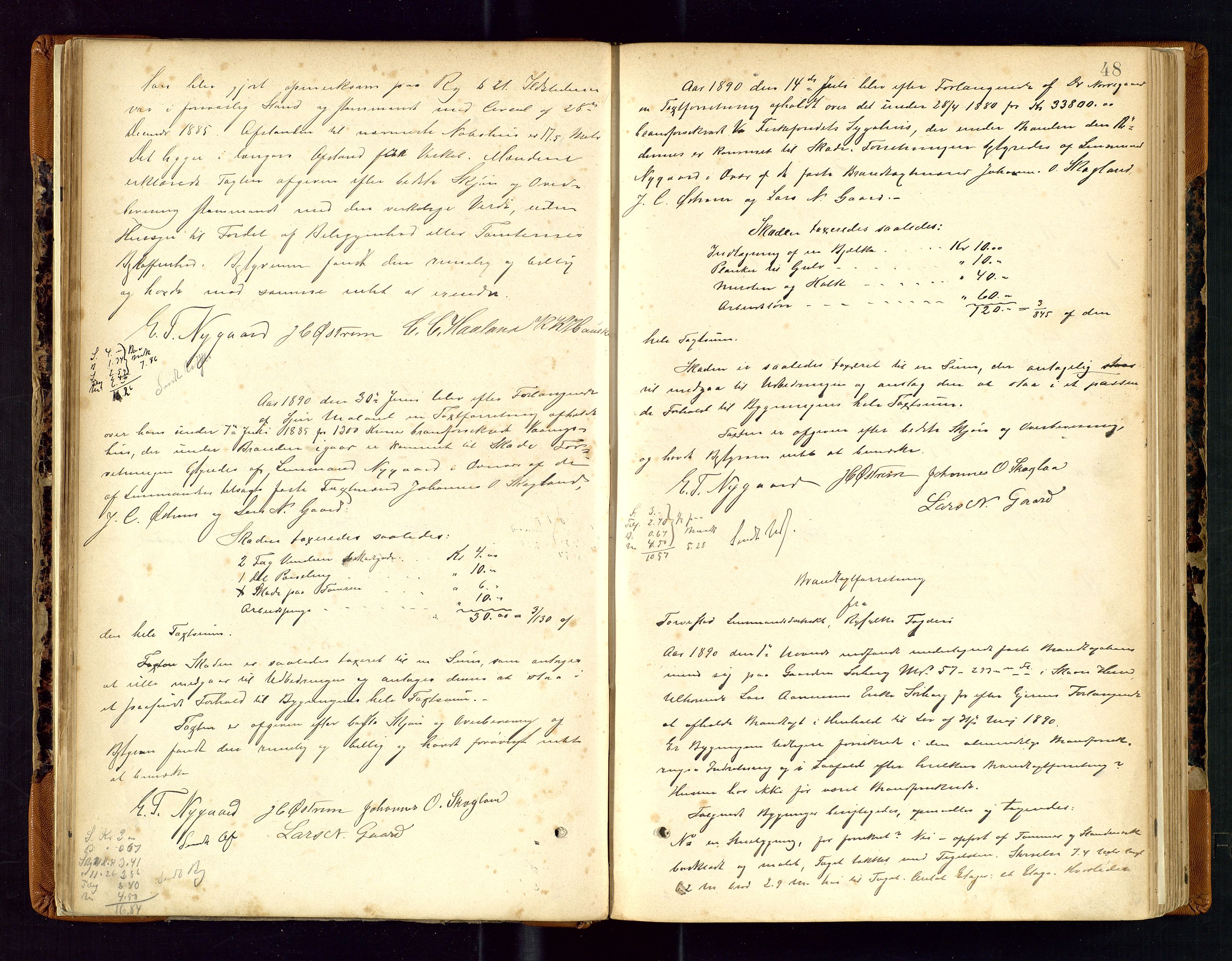 Torvestad lensmannskontor, AV/SAST-A-100307/1/Goa/L0002: "Brandtaxationsprotokol for Torvestad Thinglag", 1883-1917, p. 47b-48a