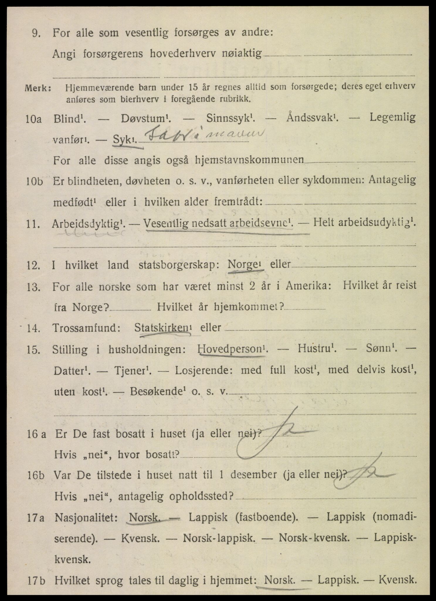 SAT, 1920 census for Velfjord, 1920, p. 1902