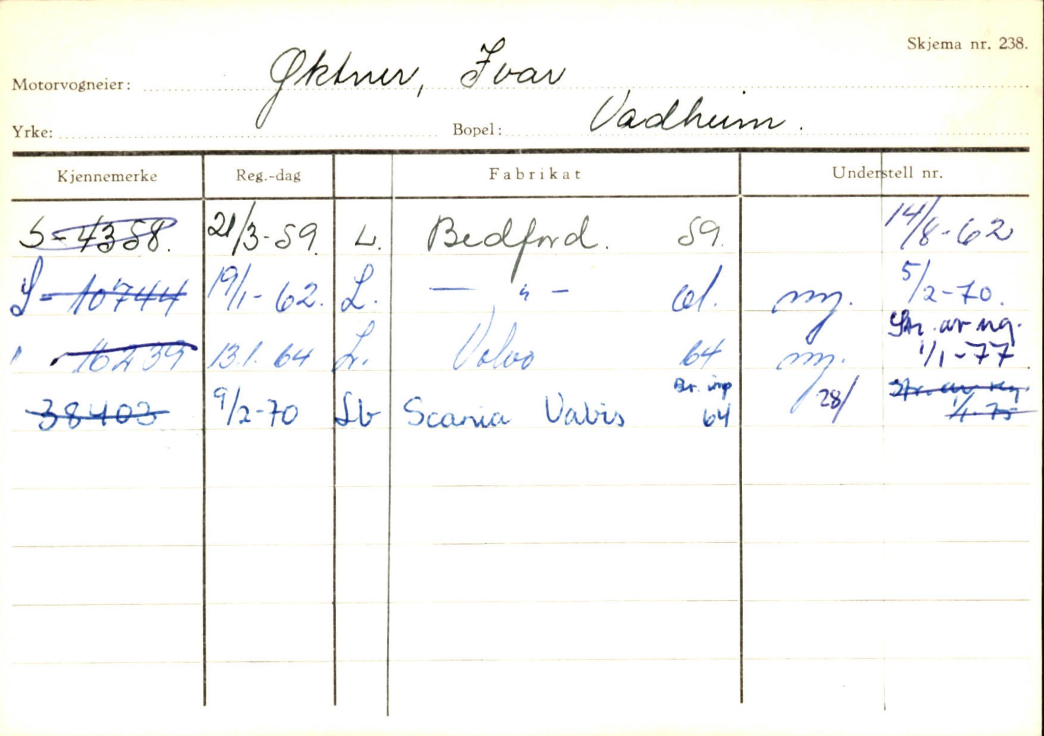 Statens vegvesen, Sogn og Fjordane vegkontor, SAB/A-5301/4/F/L0131: Eigarregister Høyanger P-Å. Stryn S-Å, 1945-1975, p. 946